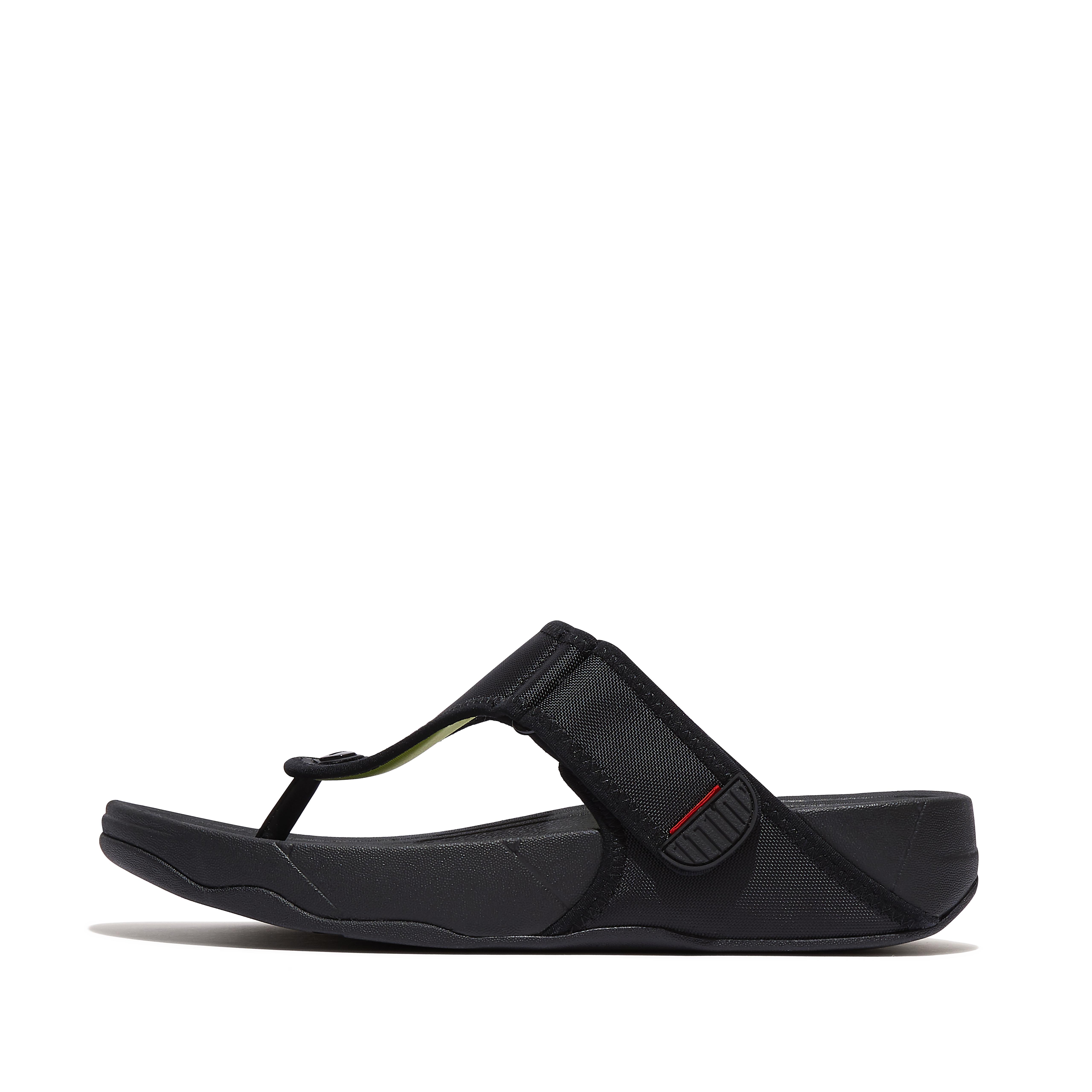 핏플랍 Fitflop Adjustable Water-Resistant Toe-Post Sandals,Black