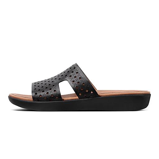 Women s H BAR Leather Slides