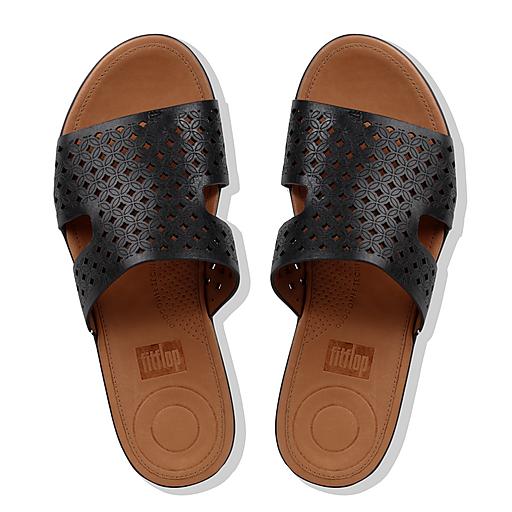 Women s H BAR Leather Slides