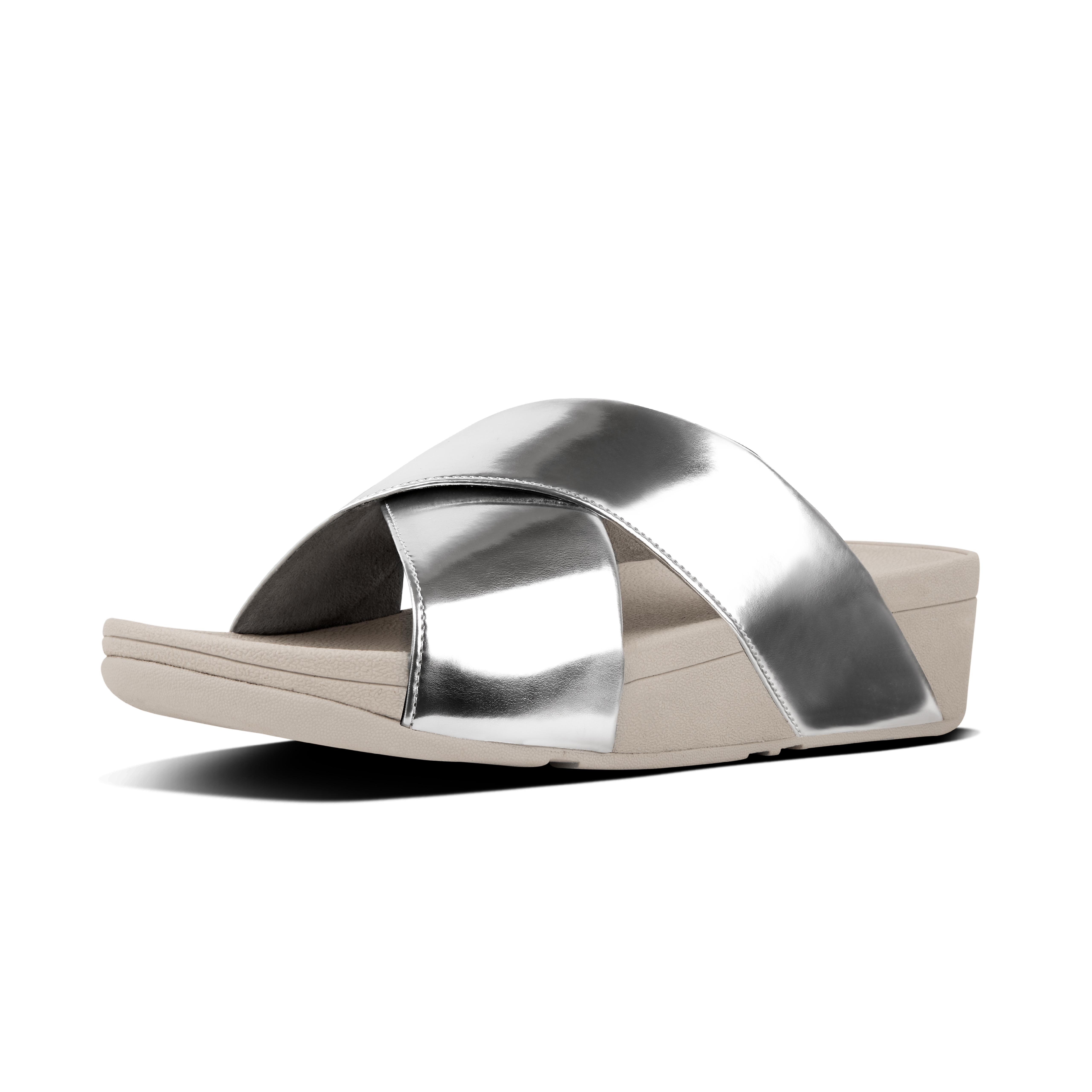 Fitflop lulu mirror cross sales slide sandals