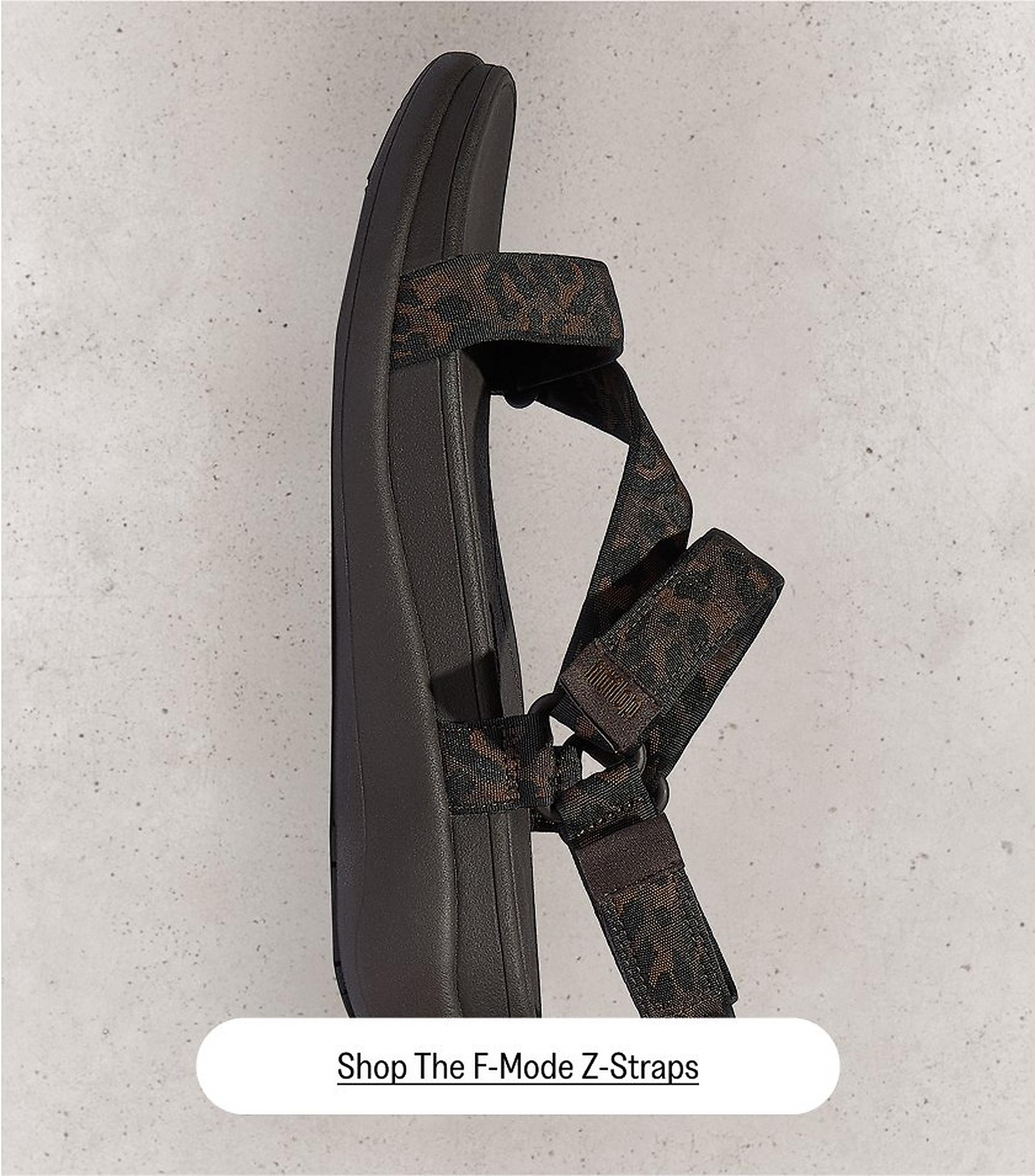 F-MODE Go Leopard Adjustable Webbing Z-Strap Sandals
