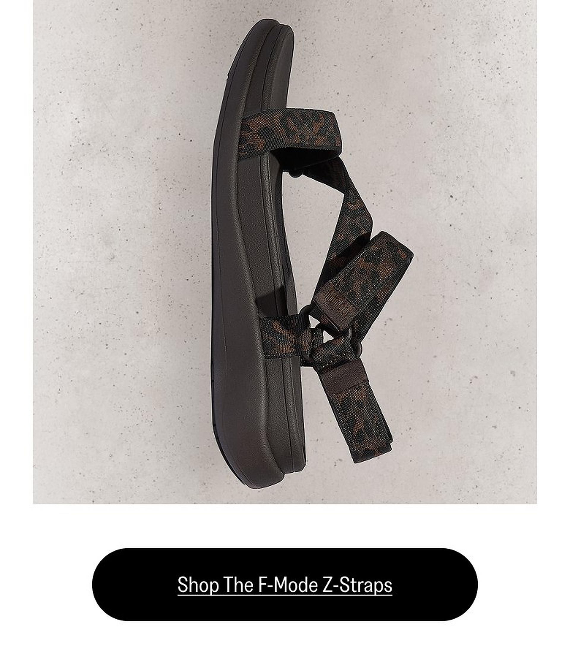 F-MODE Go Leopard Adjustable Webbing Z-Strap Sandals