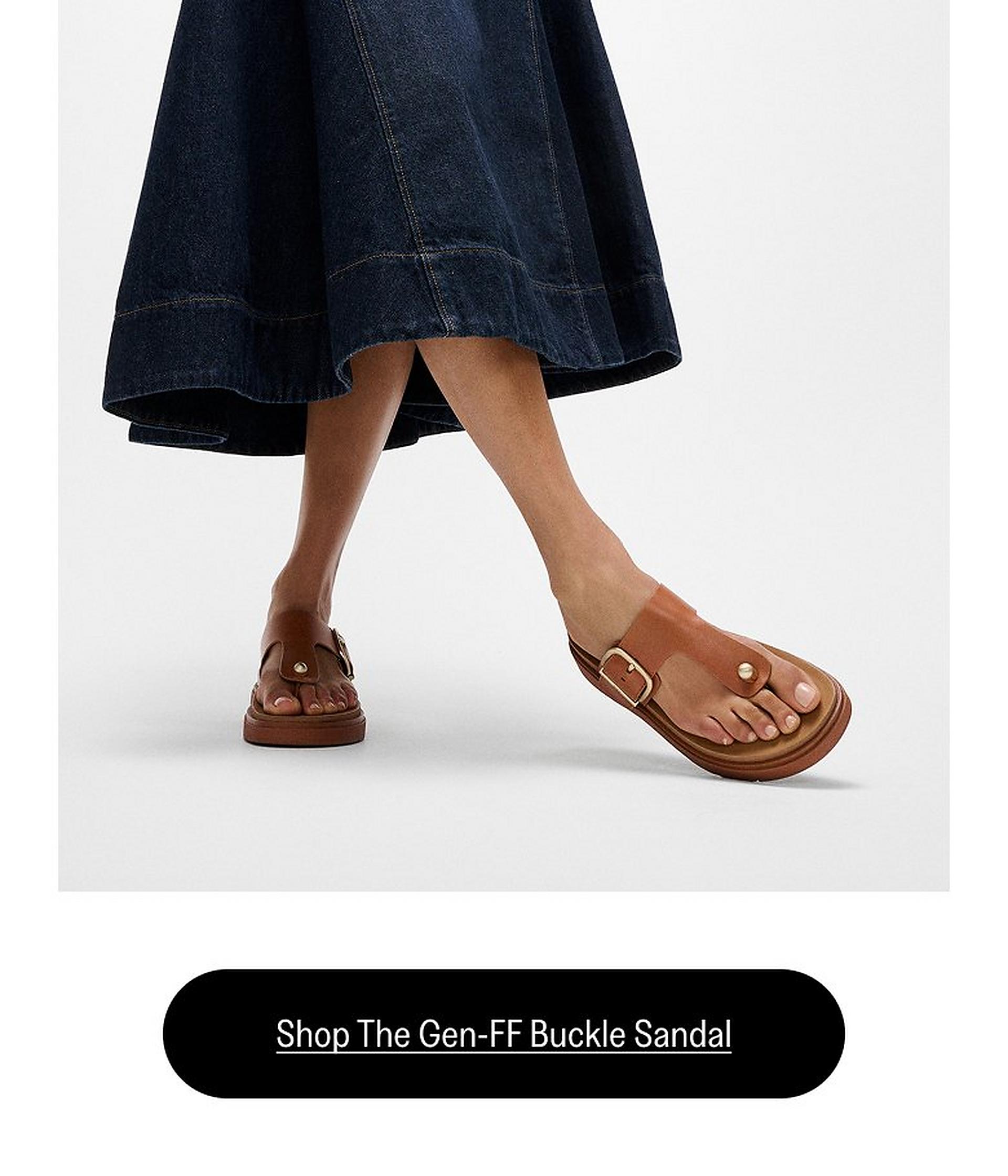 GEN-FF Buckle Leather Toe-Post Sandals