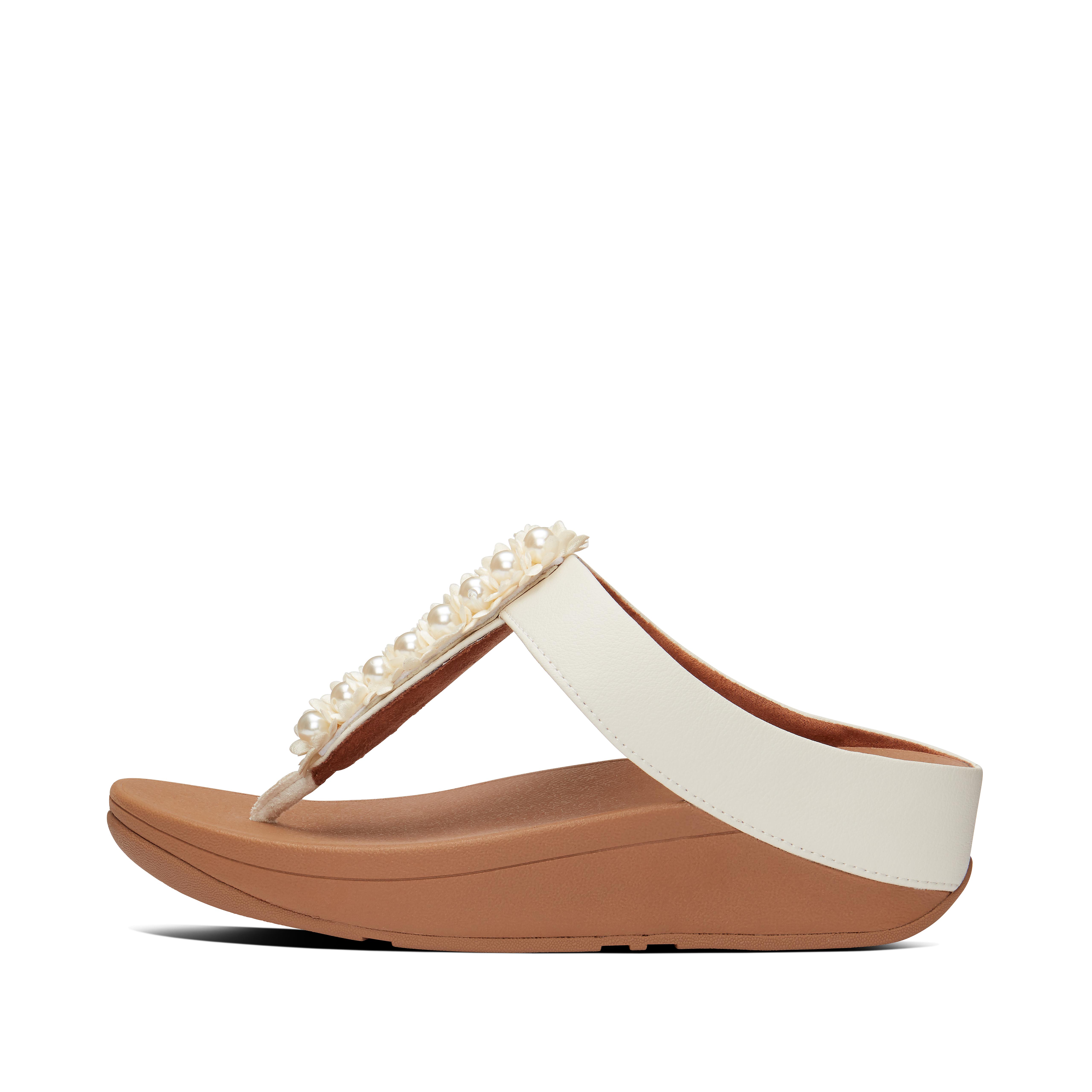 pearl toe post sandals