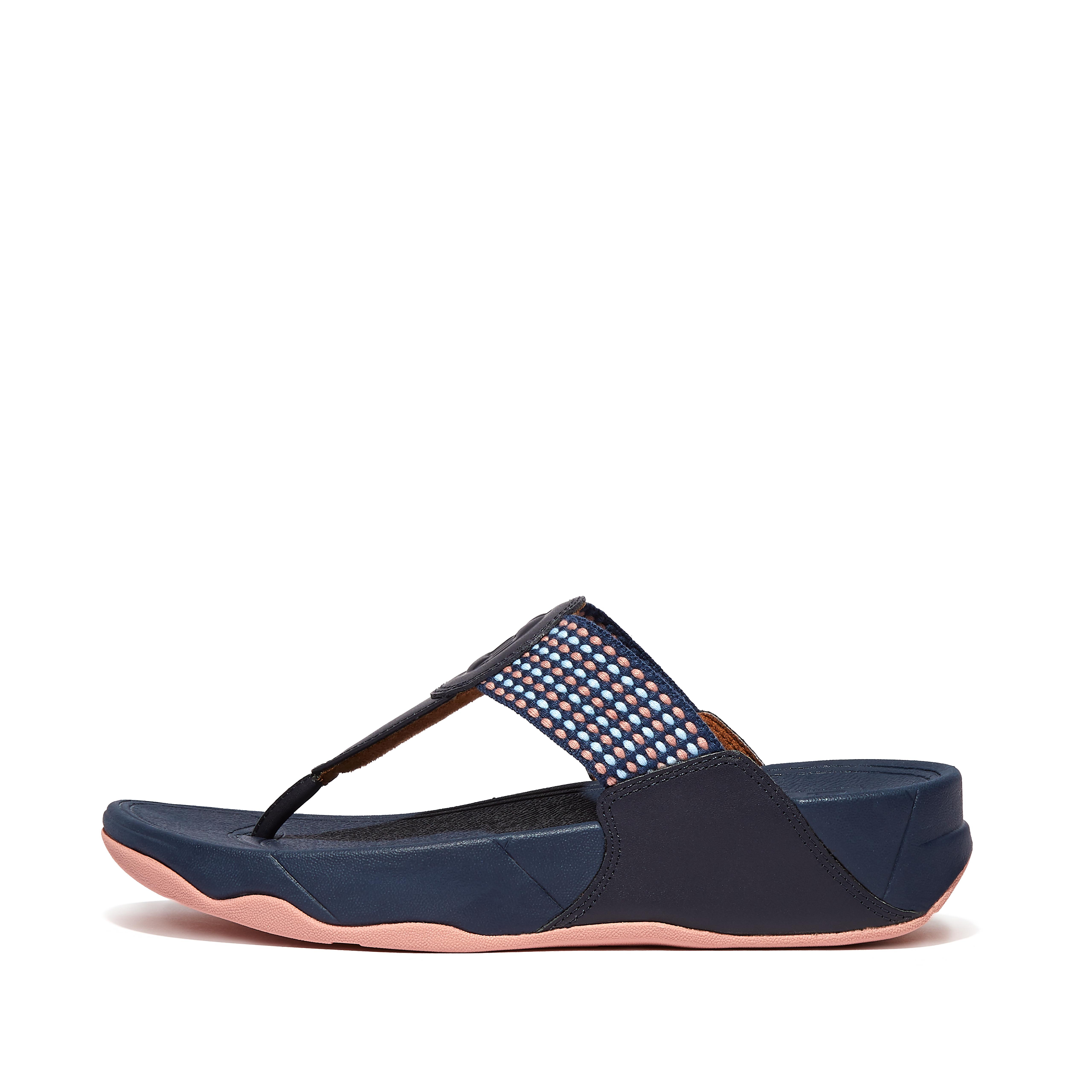 FitFlop Walkstar Womens Ladies Blue Wide Fit Toe Post Flip Flop