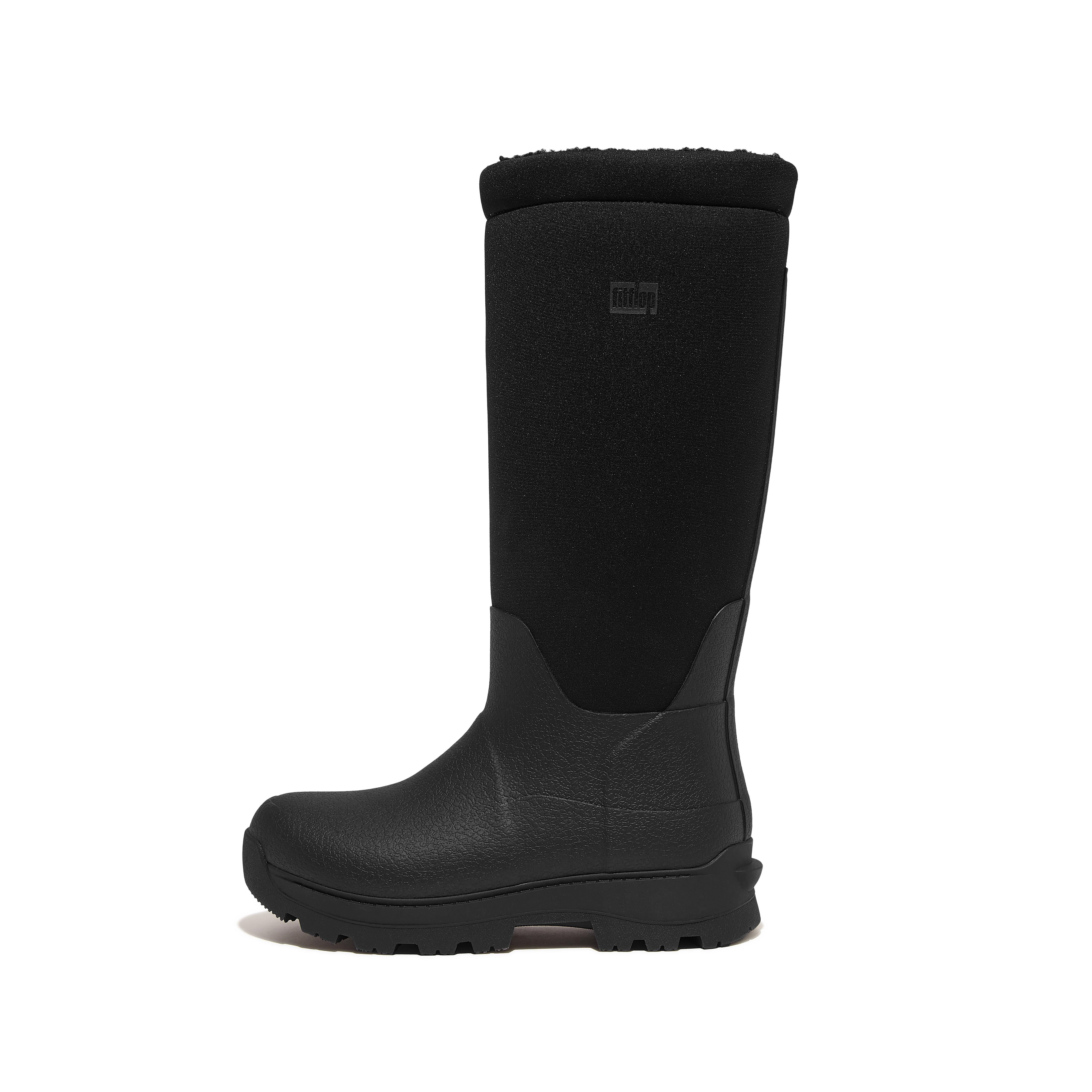 핏플랍 Fitflop High-Performance Fleece-Lined Roll-Down Wellington Boots,Black