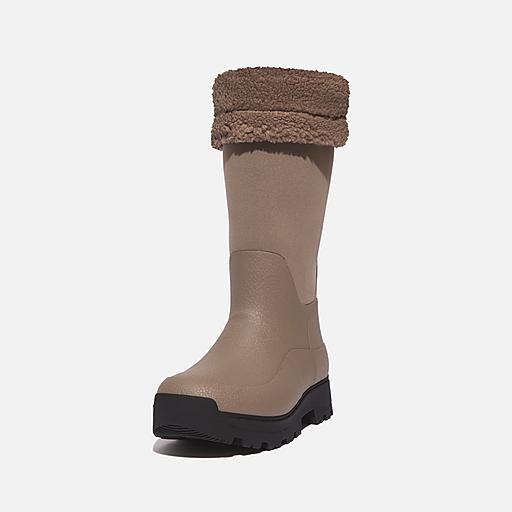 Fitflop Women s WONDERWELLY ATB High Performance Fleece Lined Roll Down Wellington Boots Minky Gray Size 6