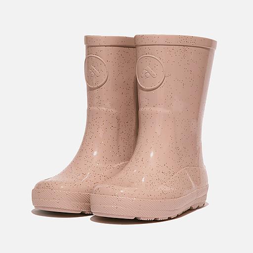 WONDERWELLY Kids Toddler Glitter Ergonomic Rain Boots Natural Rubber Mix