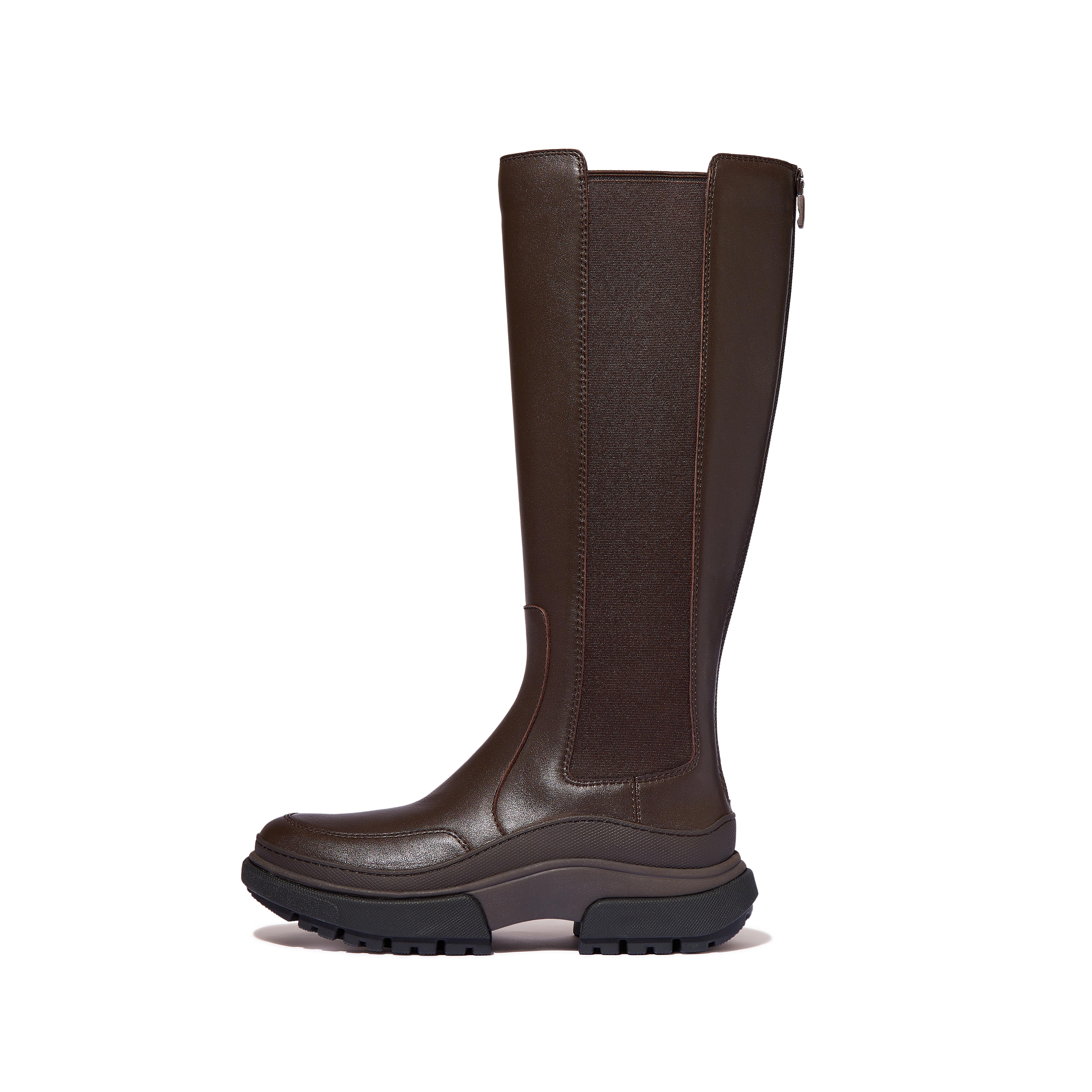 Women WYLDER Leather Tall Chelsea Boots Leather/Elastic