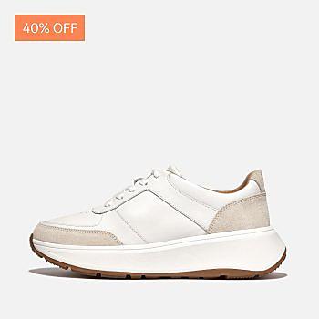 F-MODE Leather/Suede Flatform Trainers
