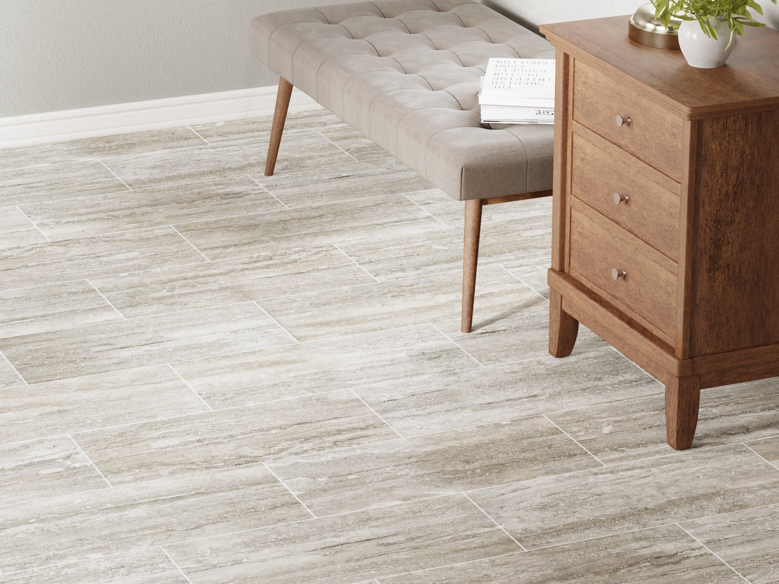 Travertini Grigio Porcelain Tile - Gray Tile | Floor and Decor