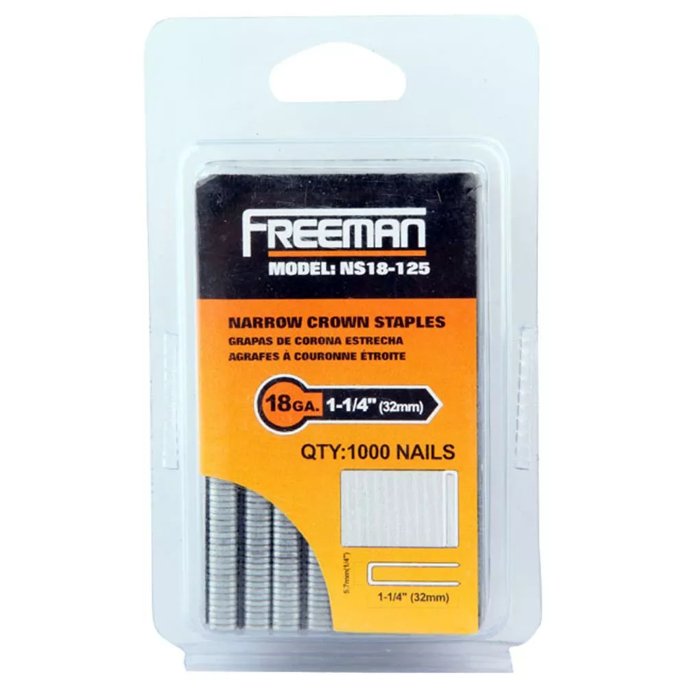 Freeman 18 Gauge Narrow Crown Staple 1 1/4in. | Floor and Decor