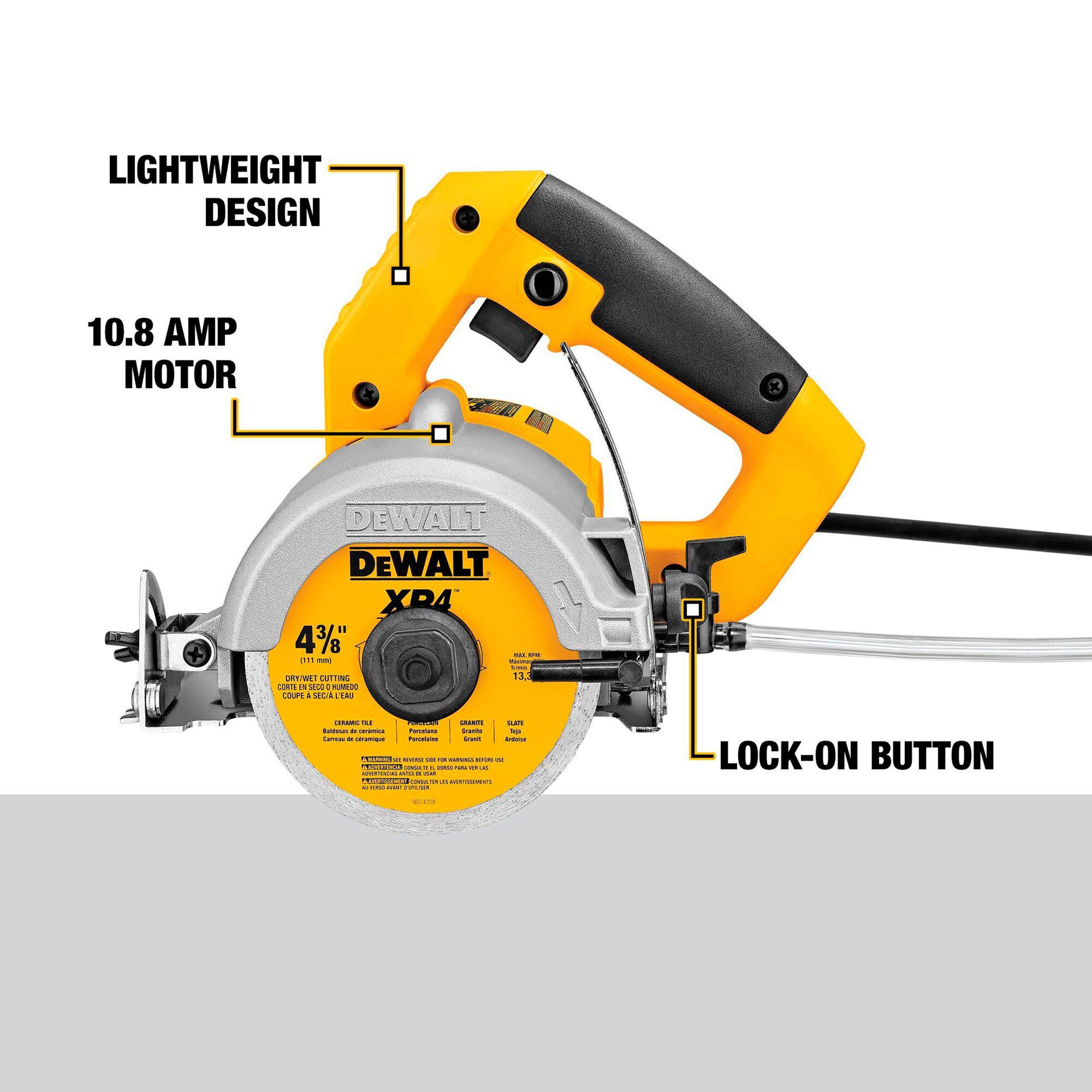 Dewalt Wet and Dry Handheld Masonry Tile Saw 4 3 8in. Power