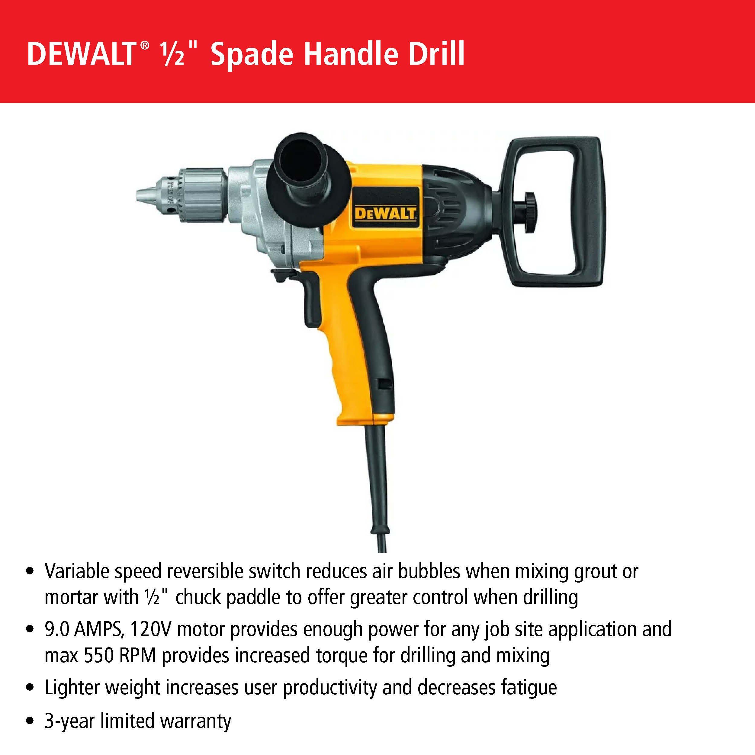 Dewalt spade 2025 handle drill