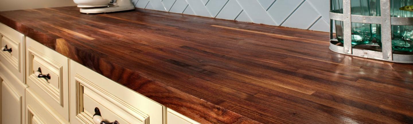 Wood Butcher Block Countertop Floor, How Thick Should Wood Countertops Be