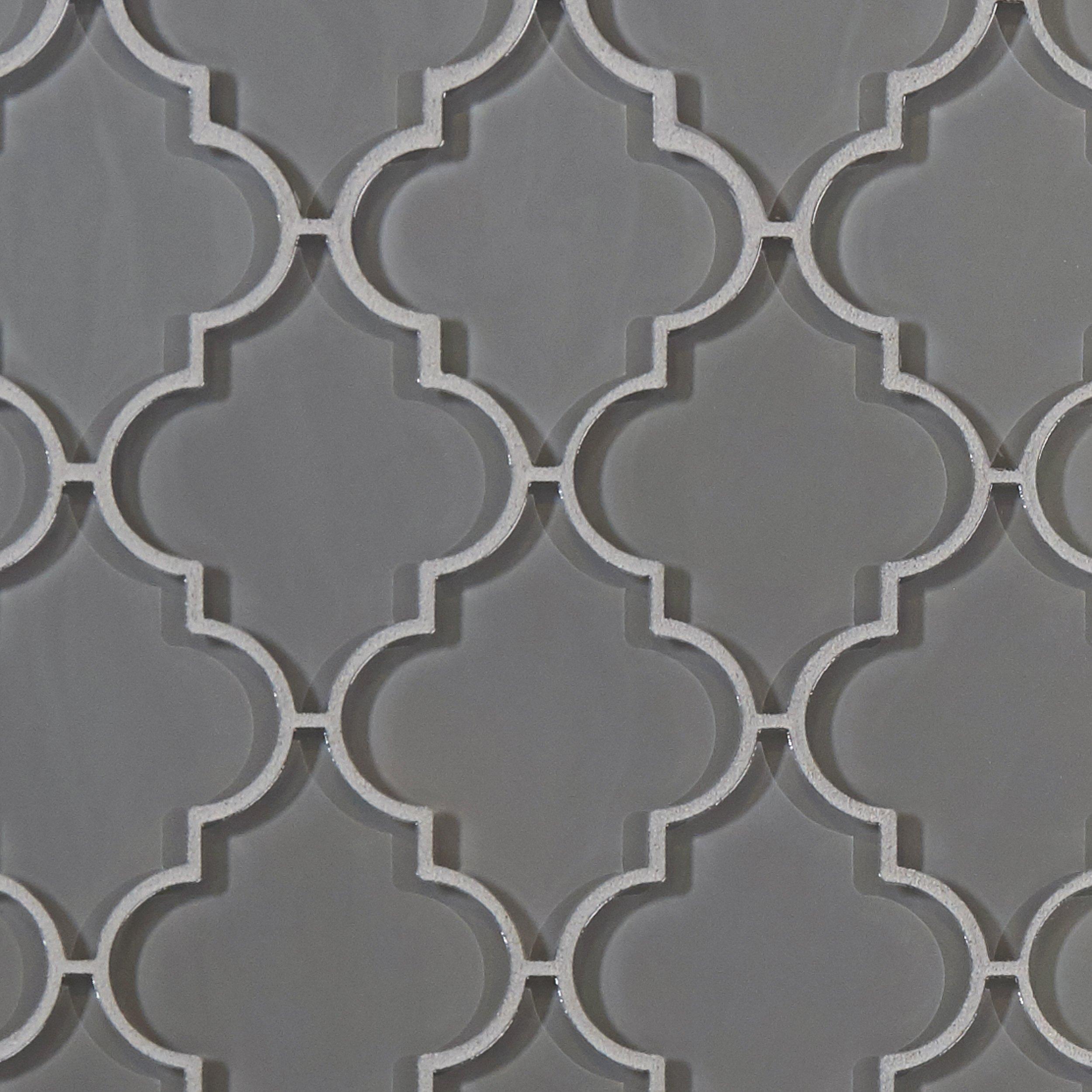 Fleur Gray Arabesque Glass Mosaic, Floor And Decor Glass Tile