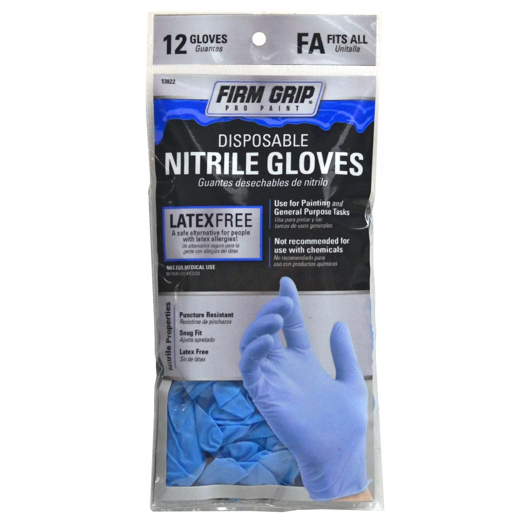 Firm Grip Disposable Blue Nitrile