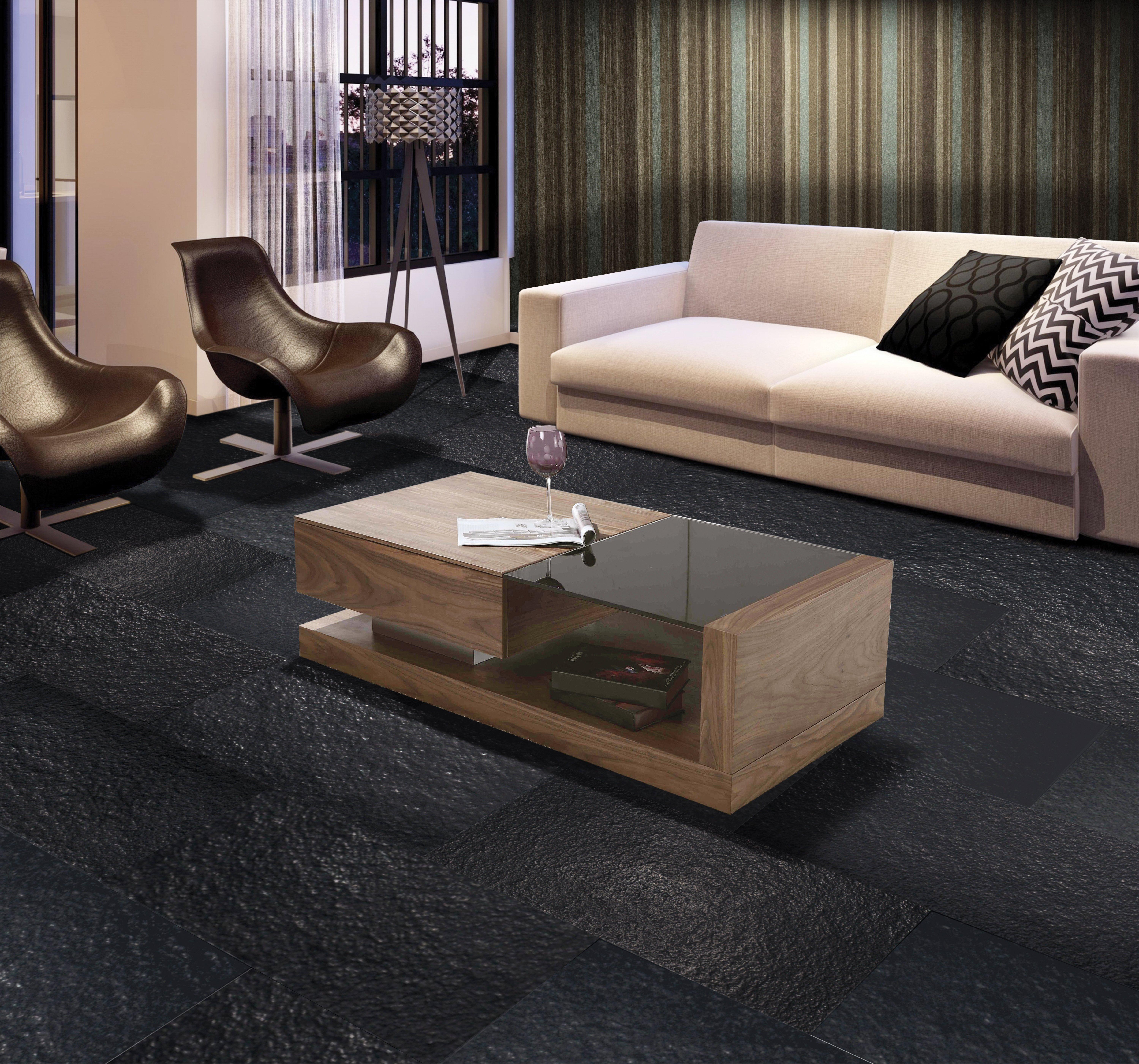 Black Brushed Limestone Tile