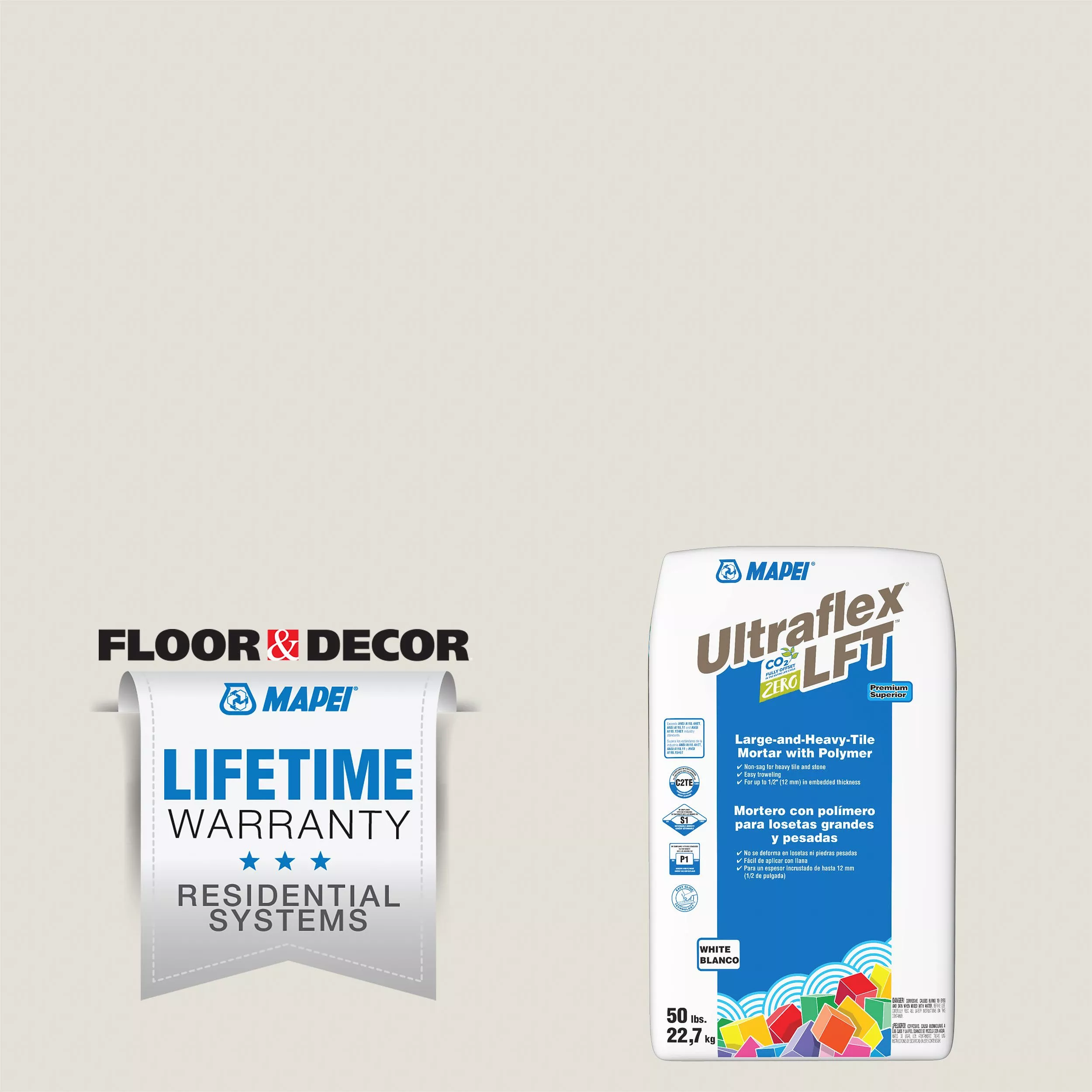 Mapei Ultraflex LFT White Large Format Tile Mortar Floor and Decor