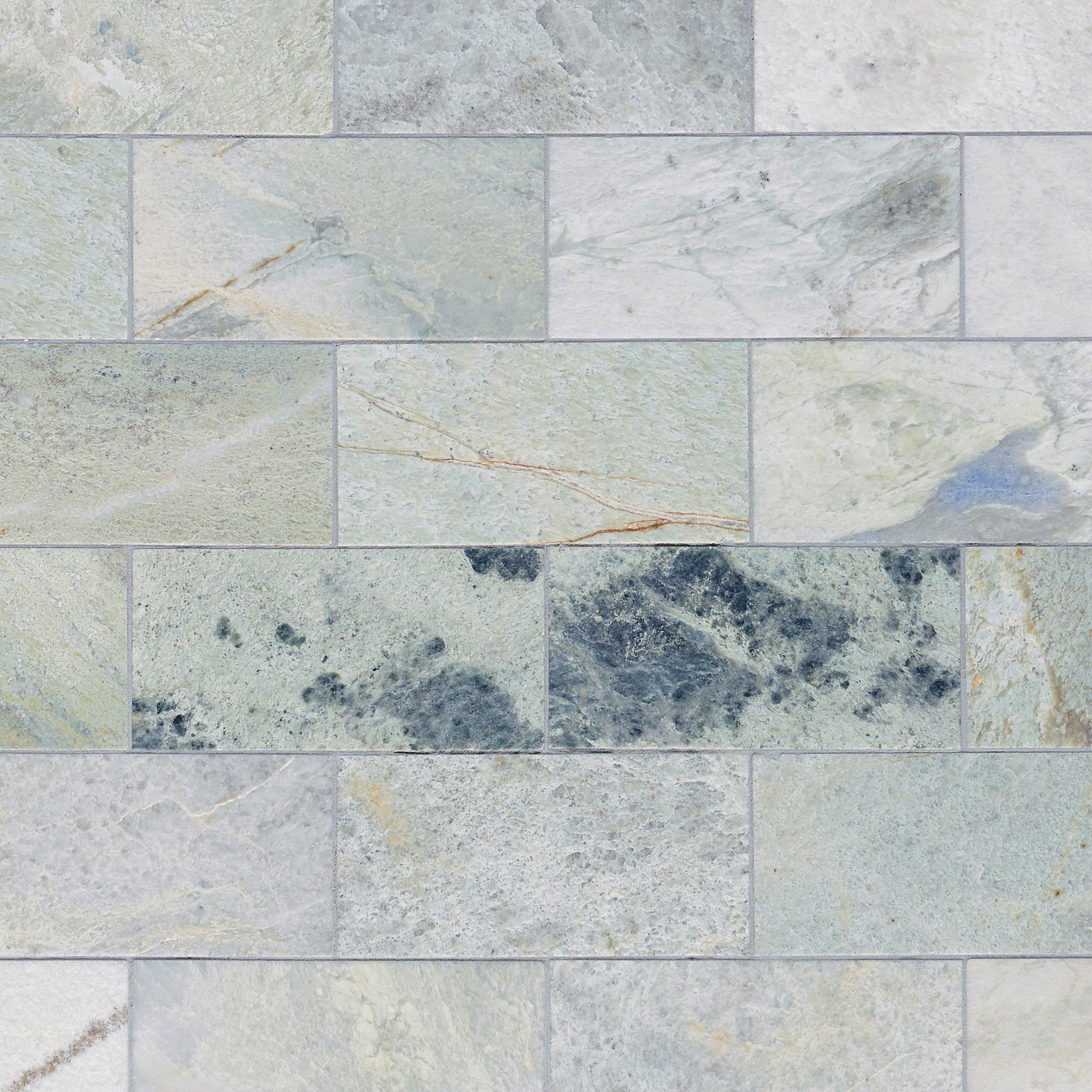 Caribbean Green Tumbled Marble Tile