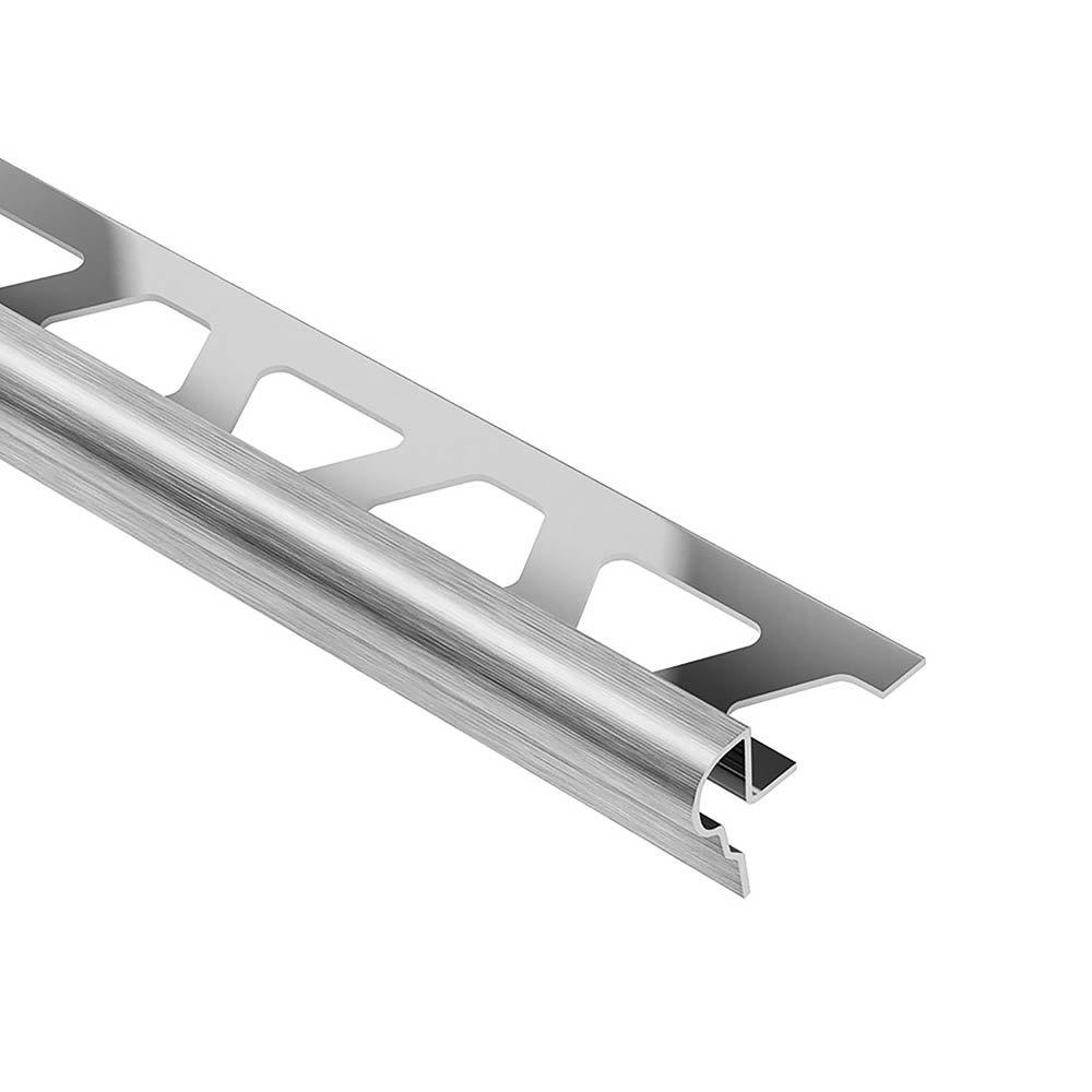 Schluter Trep-Fl Stair Trim 11/32 in. Brush Stainless Steel