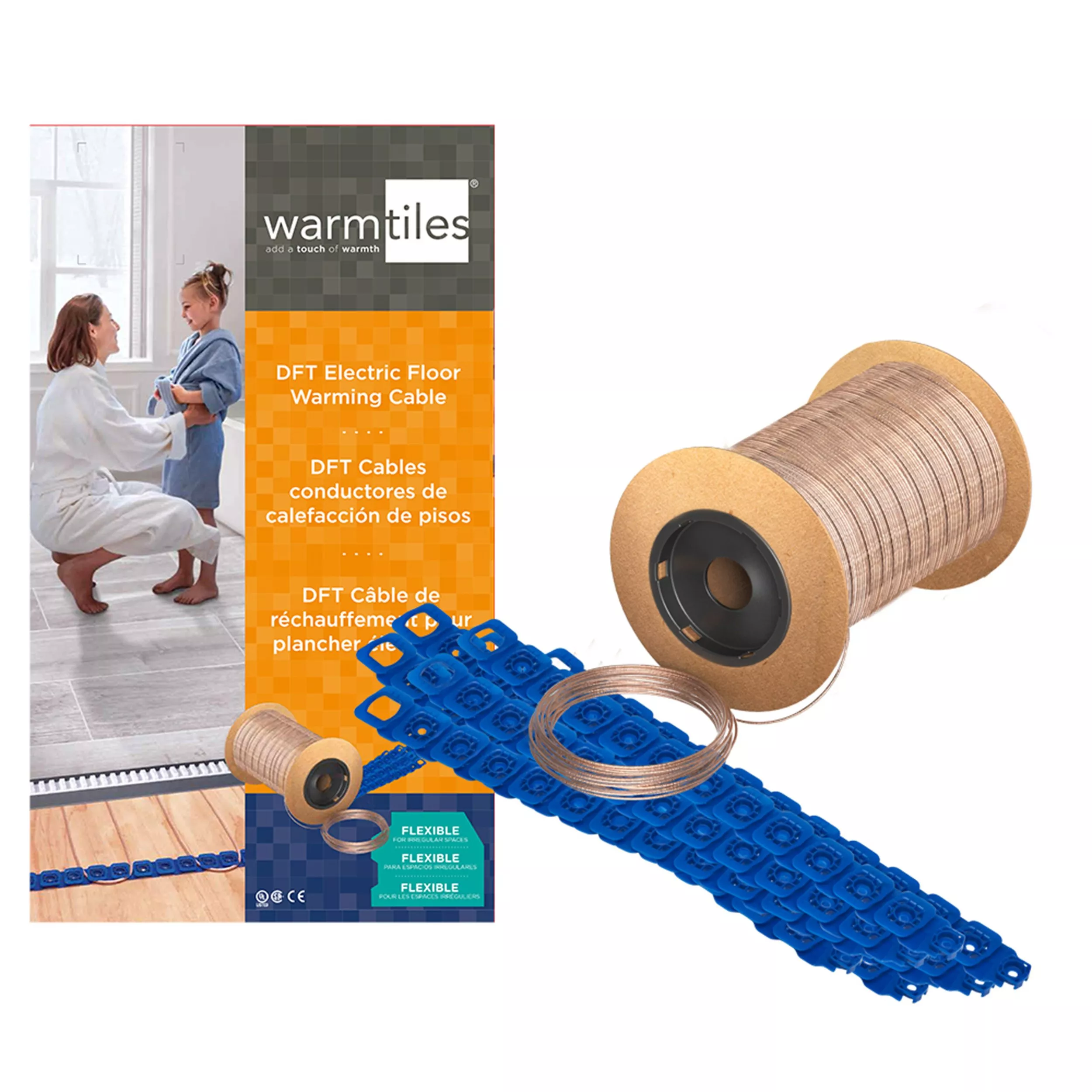 EasyHeat Warm Tiles Floor Warming 120 Volt White Cable Kit 313ft.