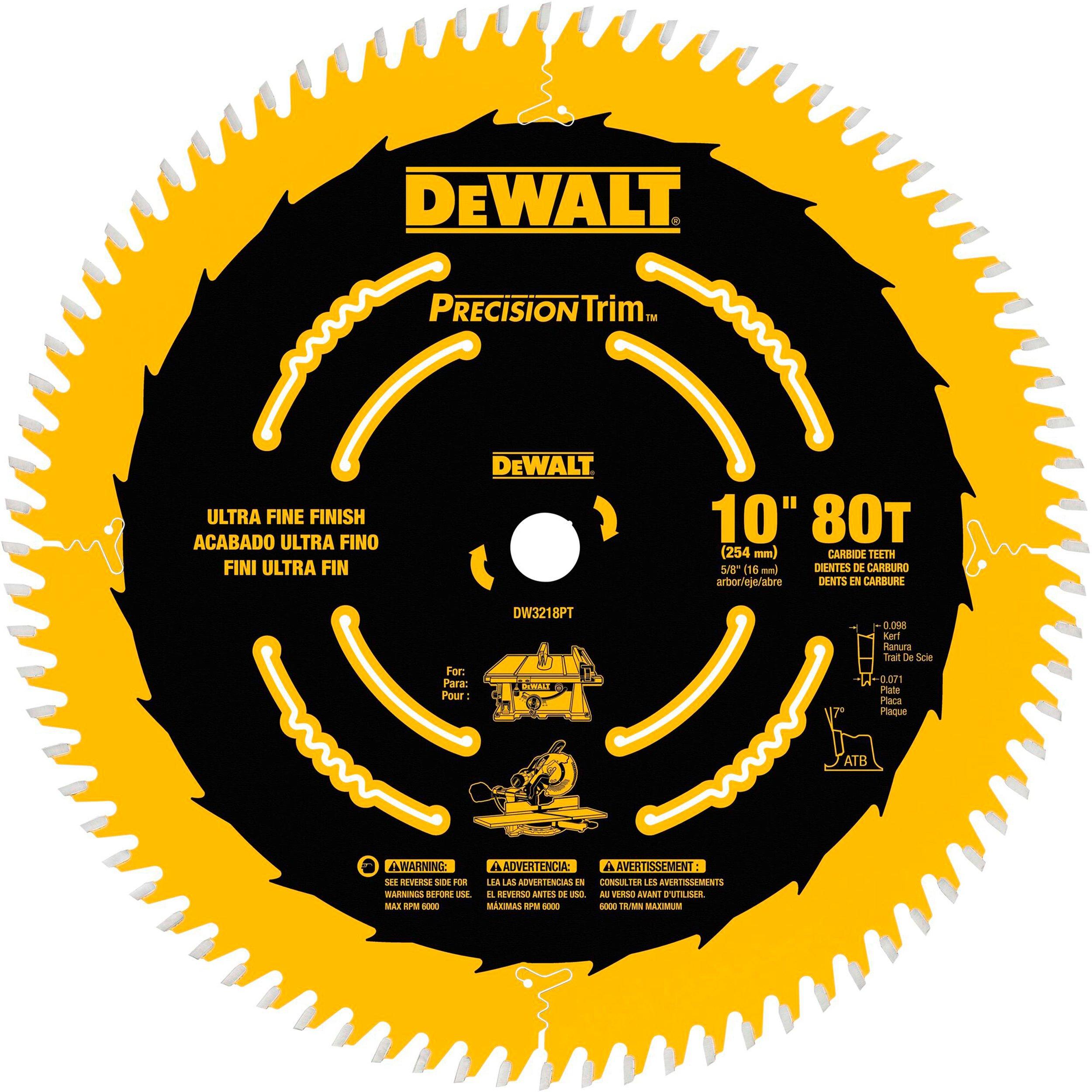 DeWalt 10in. 80 Tooth Precision Trim Blade