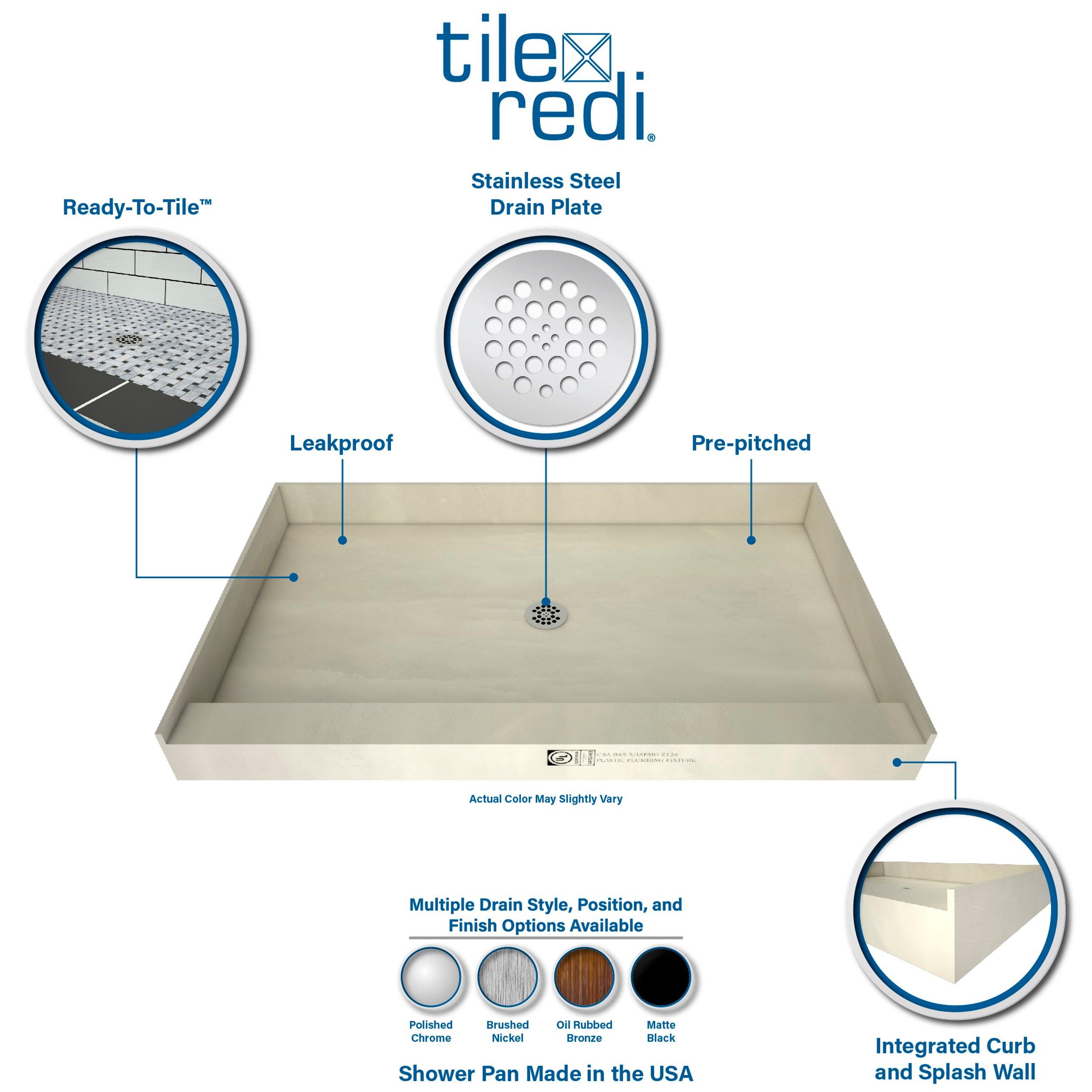 Tile Redi DP-RD-BN Redi Drain 4-1/4 Round Shower Drain