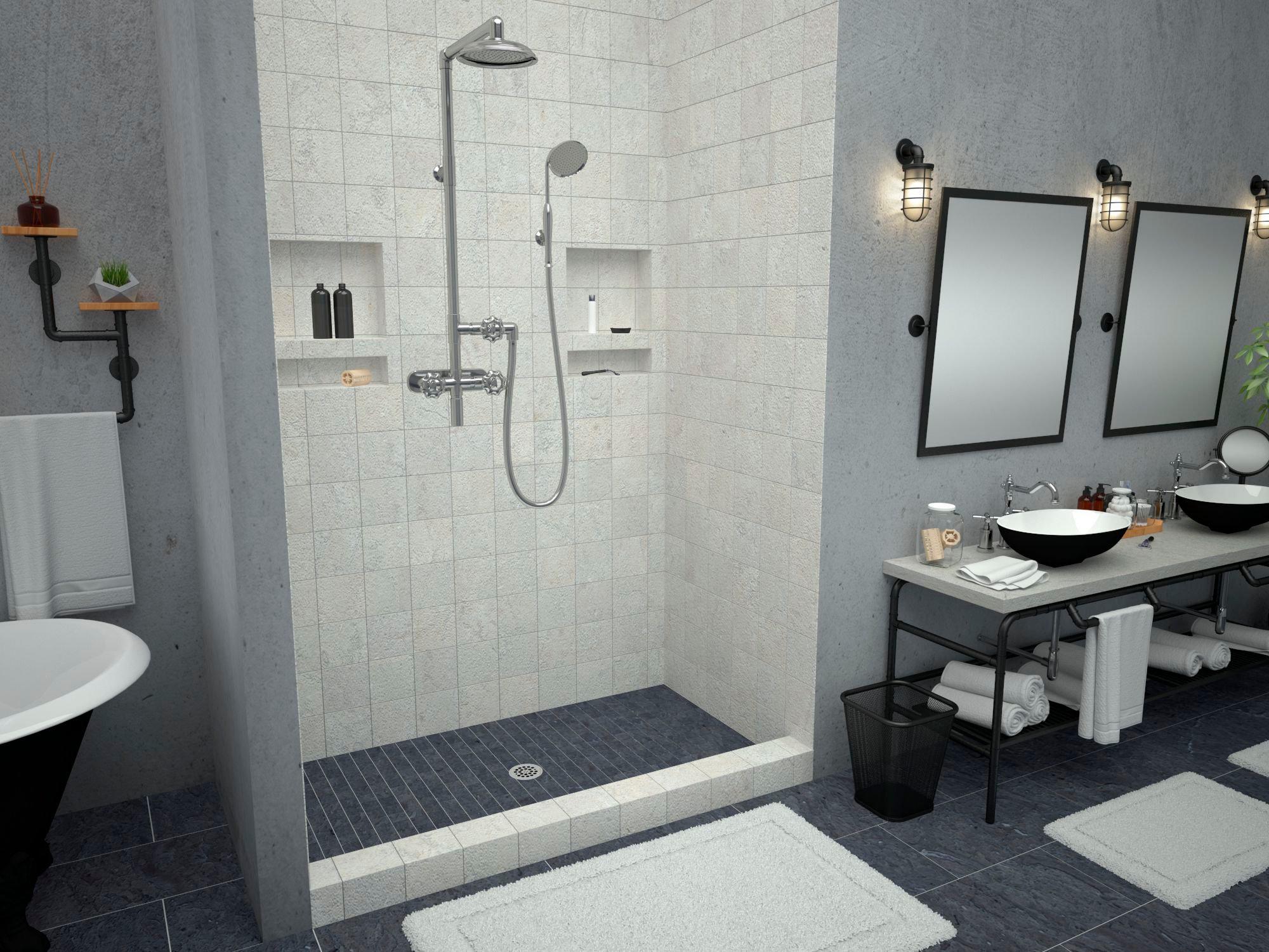 Designer Grip-Loc Tiles - Plastic Shower Floor Tiles, Drain Tile, Basement  Drain Tile