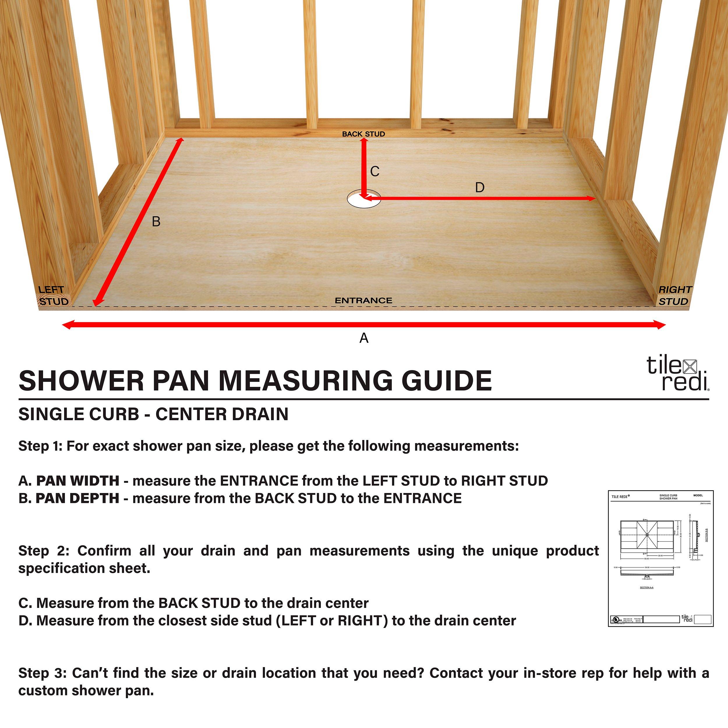 Tile Redi Single Threshold Shower Pan, Tile Redi Installation