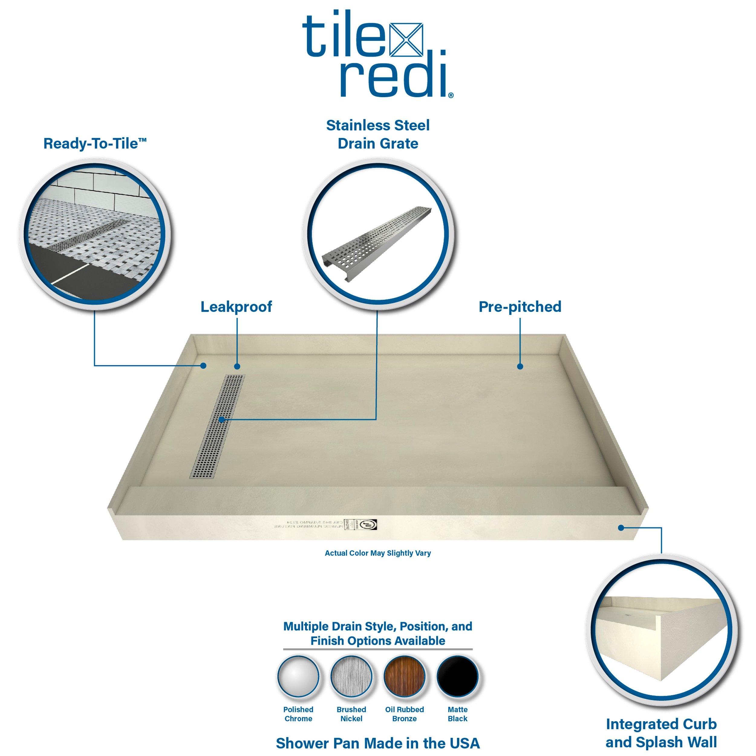 Tile Redi Single R Trench Shower Pan
