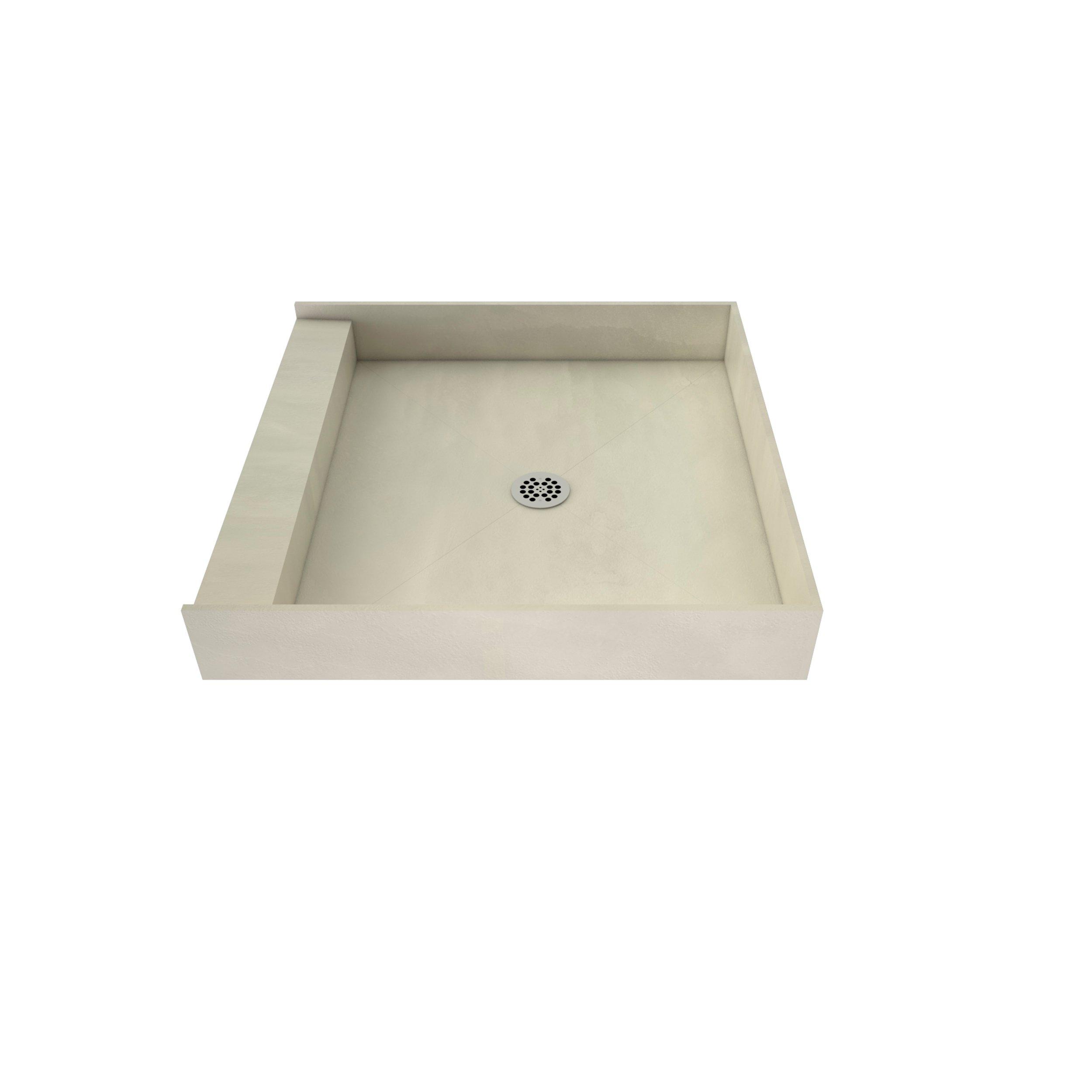 Tile Redi Single Curb Shower Pan with Center Drain