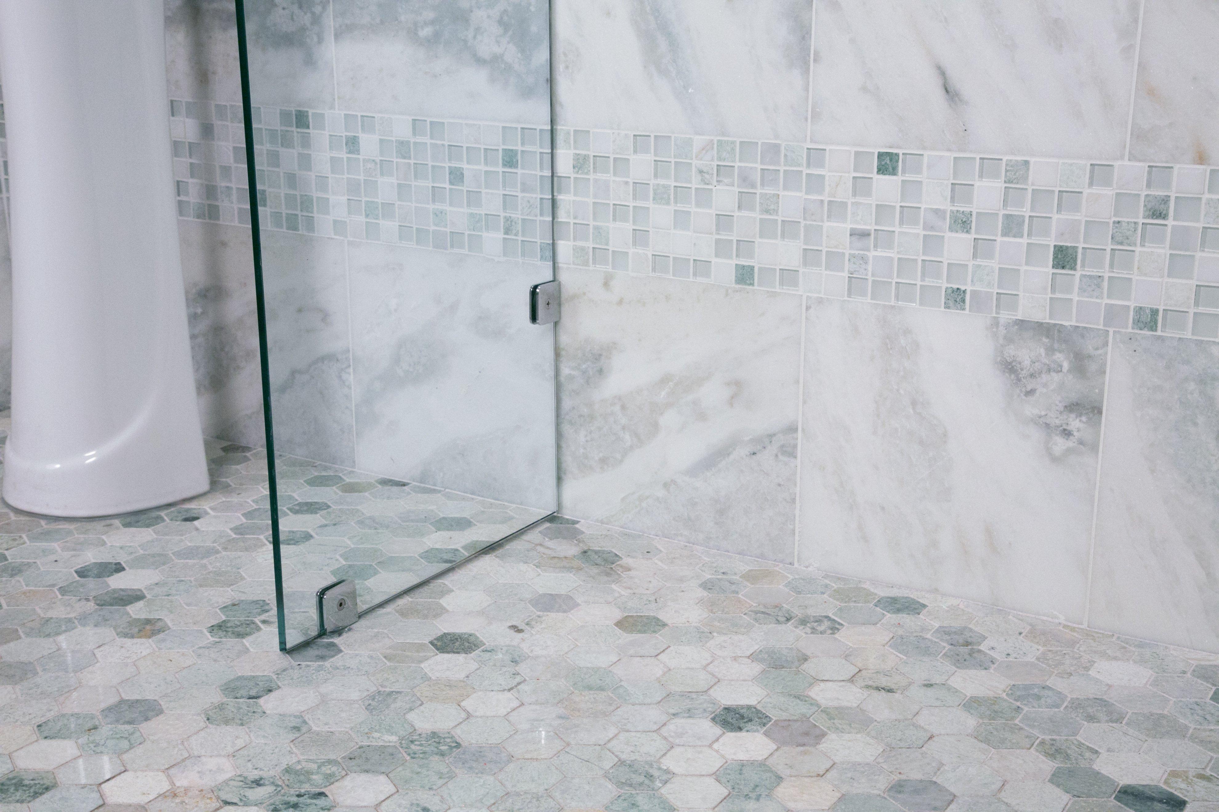 Caribbean Green Brushed Marble Tile Floor and Decor