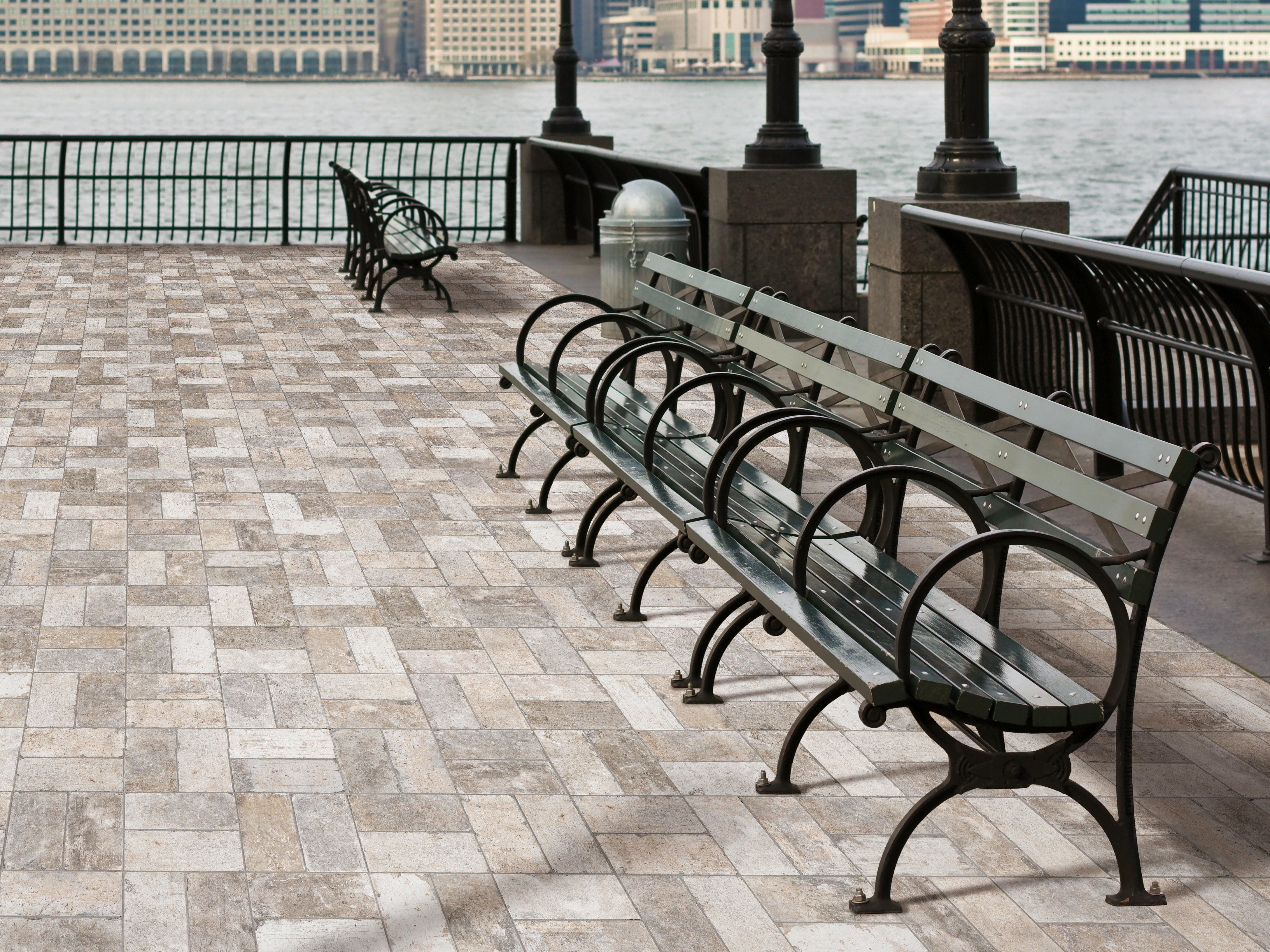 gray brick floor