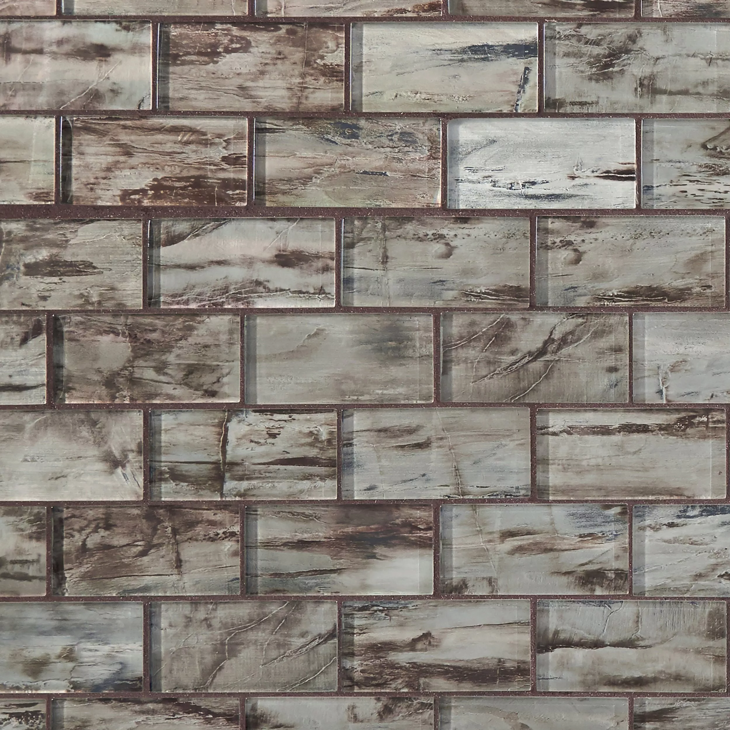 Monroe 2 x 4 in. Brick Glass Mosaic
