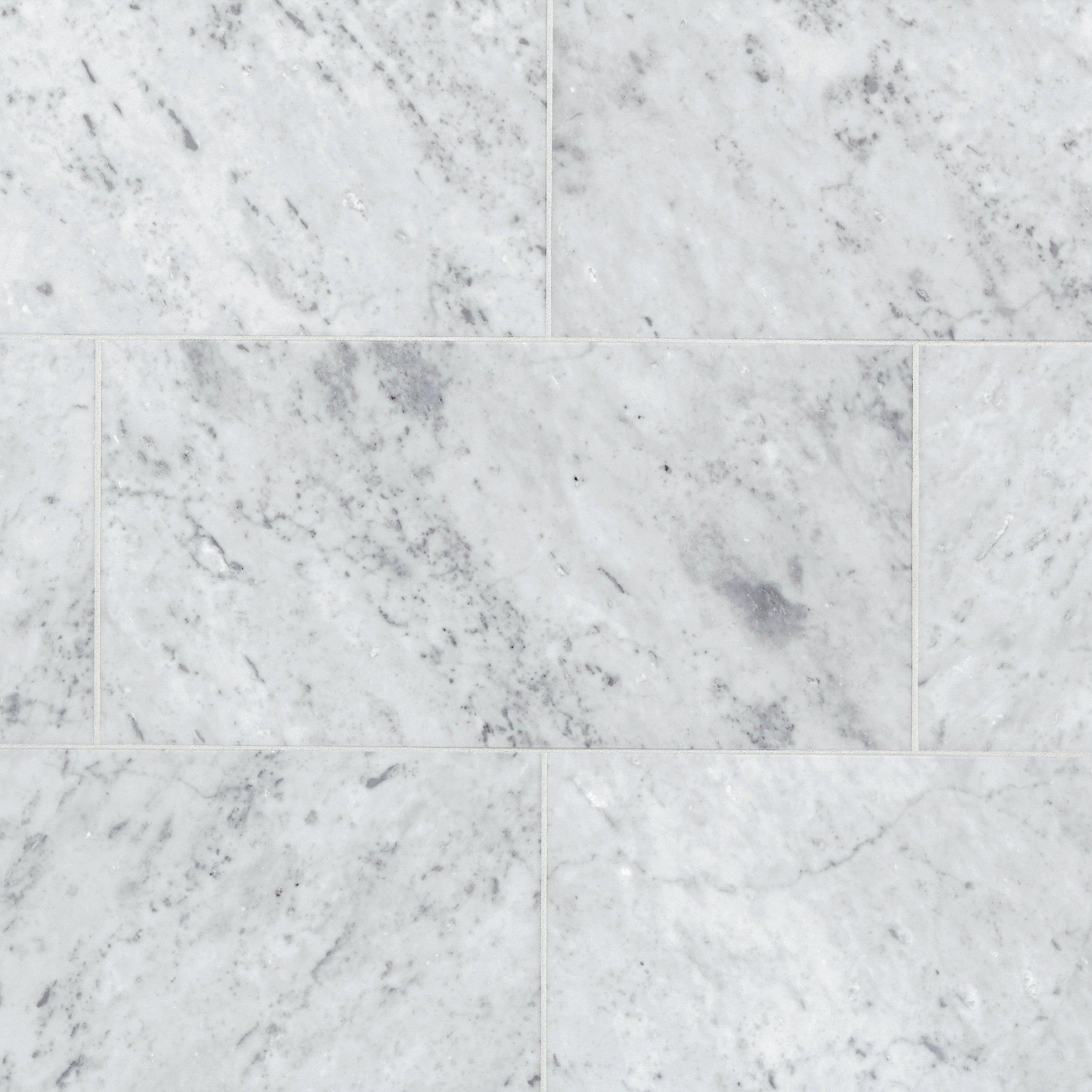 Bianco Carrara Honed Marble Tile, White Carrara Marble Tile