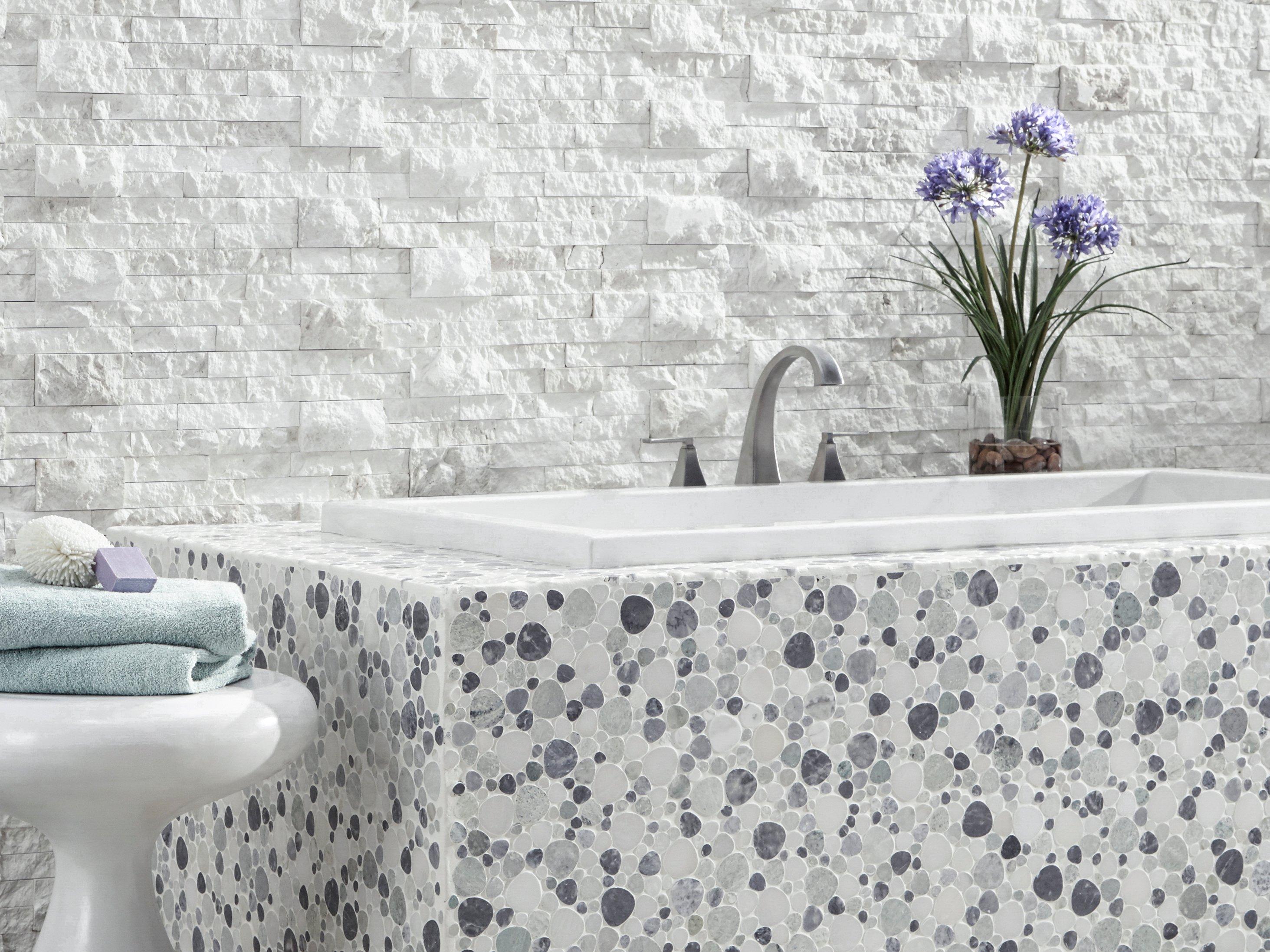 Coastal Marble Pebble Mosaic