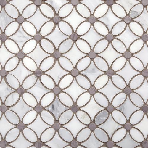 Gray And White Flower Marble Mosaic 12 X 12 100105055 Floor And Decor