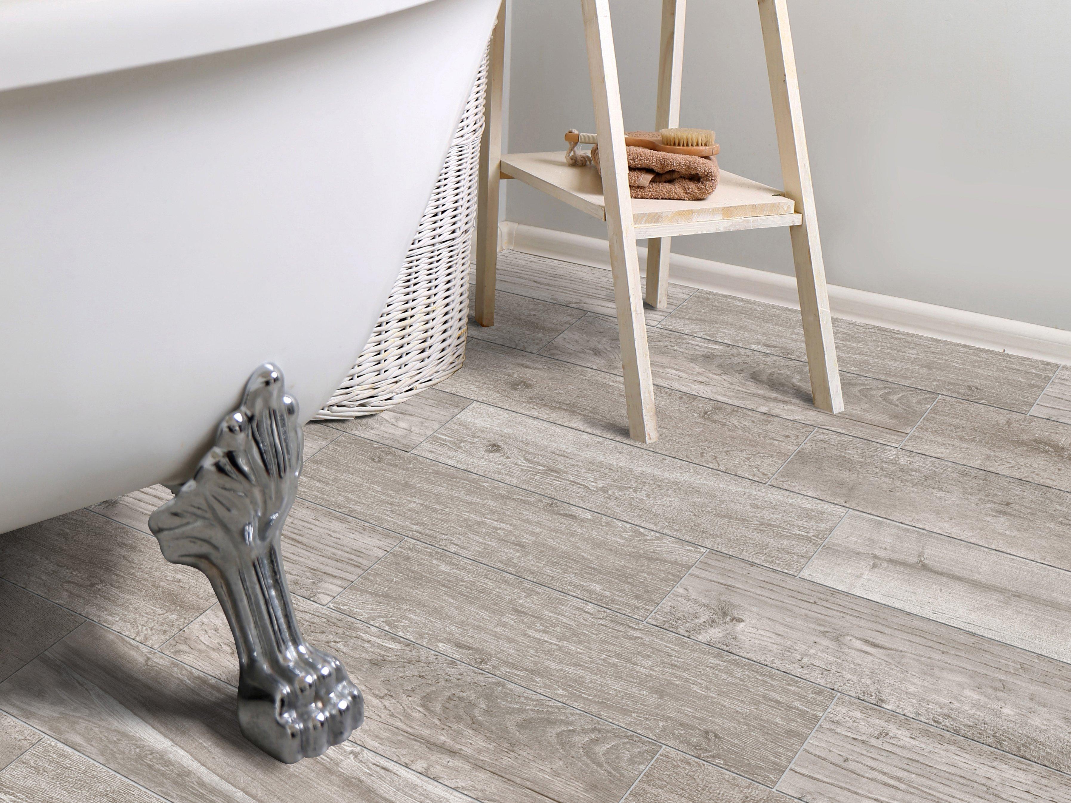 Wood effect floor tiles smokey grey - Full body porcelain