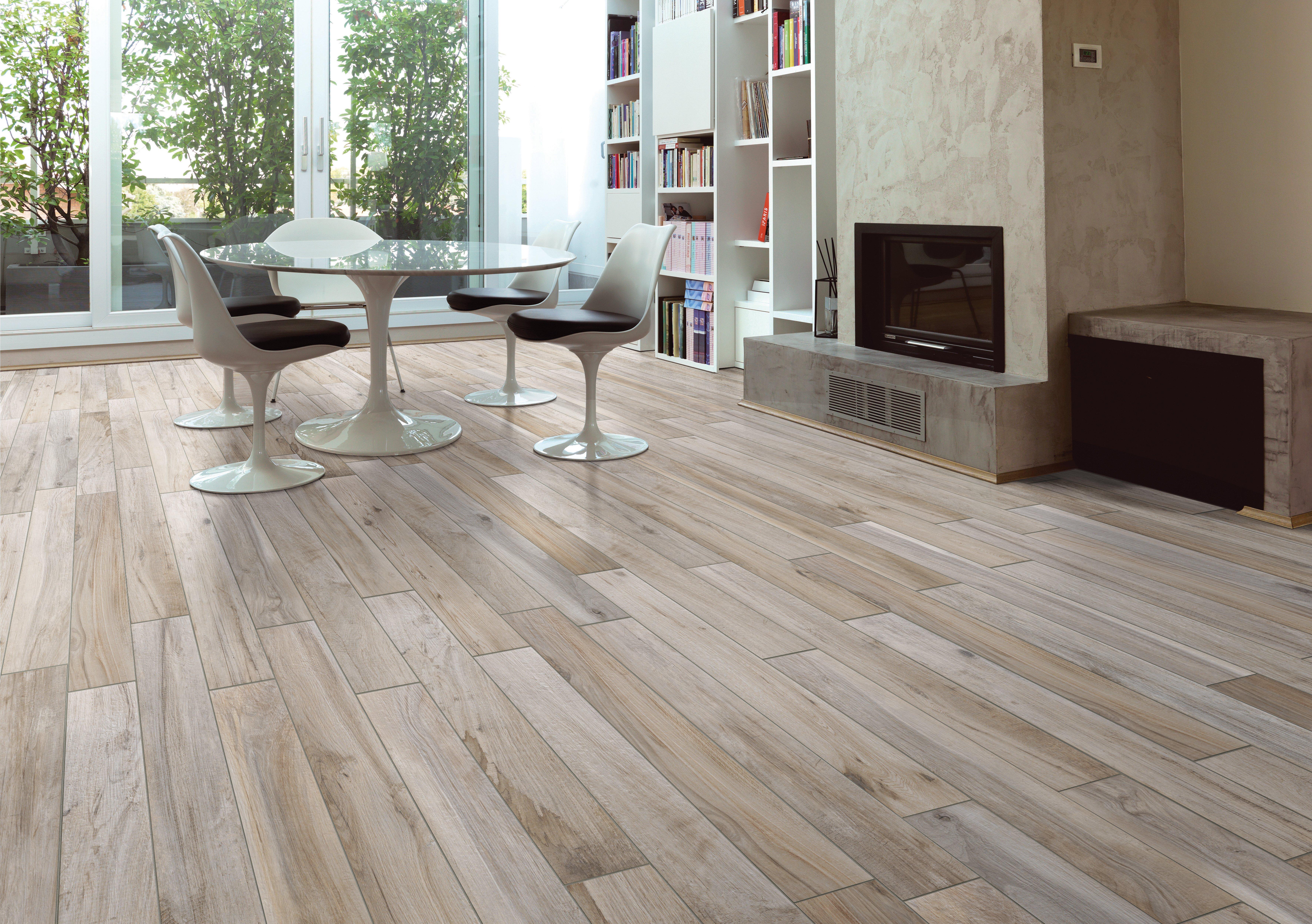 Soft Greige Wood Plank Matte Porcelain Tile