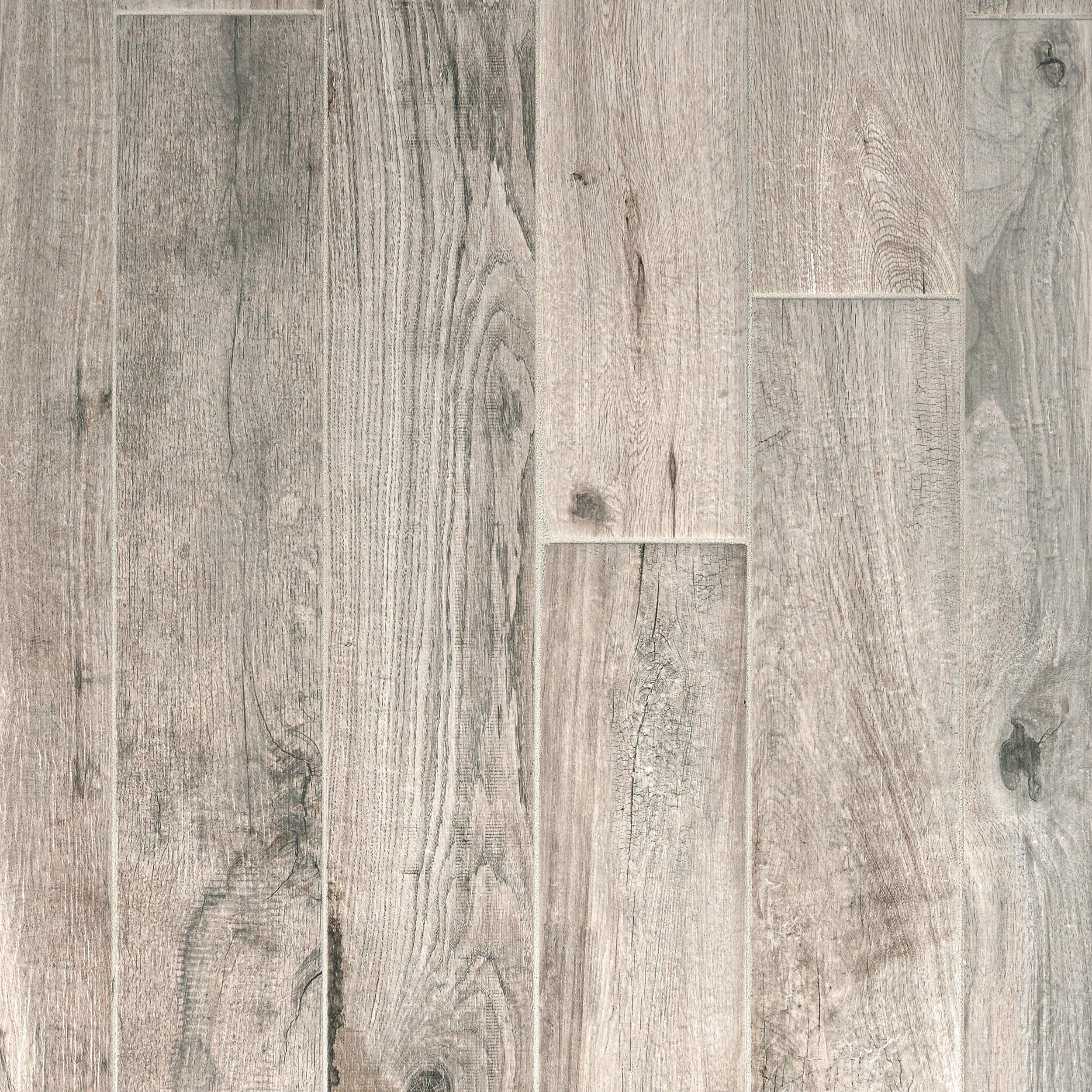 Soft Greige Wood Plank Porcelain Tile