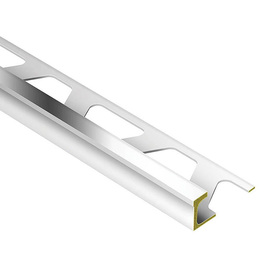Schluter Deco 1/4in.-Wide Reveal 11/32in. Chrome-Plated Brass