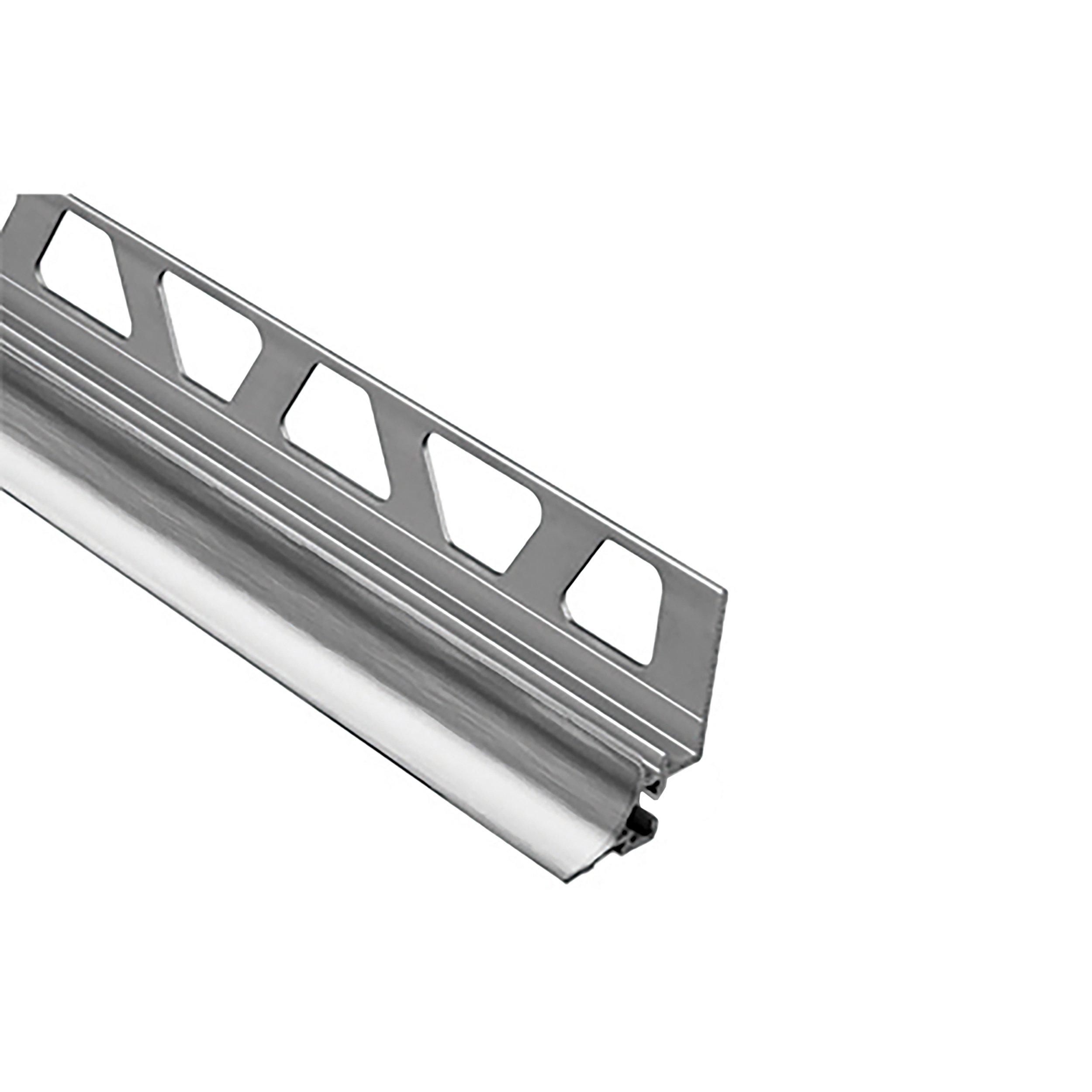 Schluter Dilex-Ahka Cove Base 9/16in. Aluminum Brush Chrome