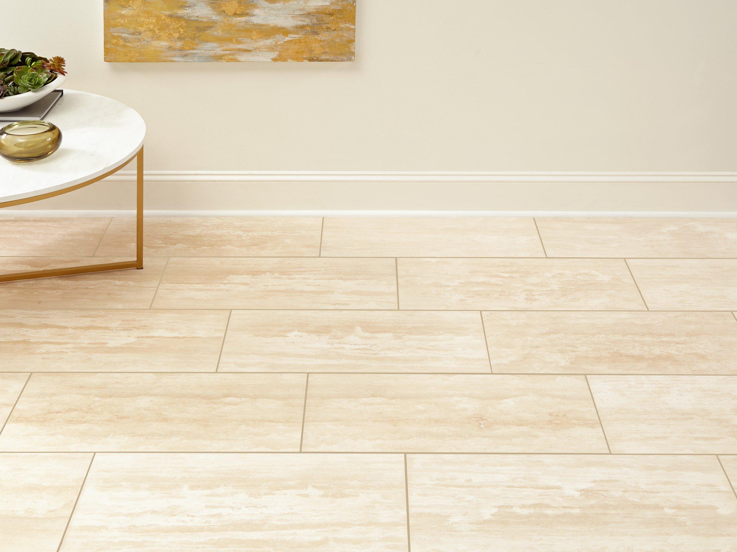 Ivory Vein Cut Honed Travertine Tile