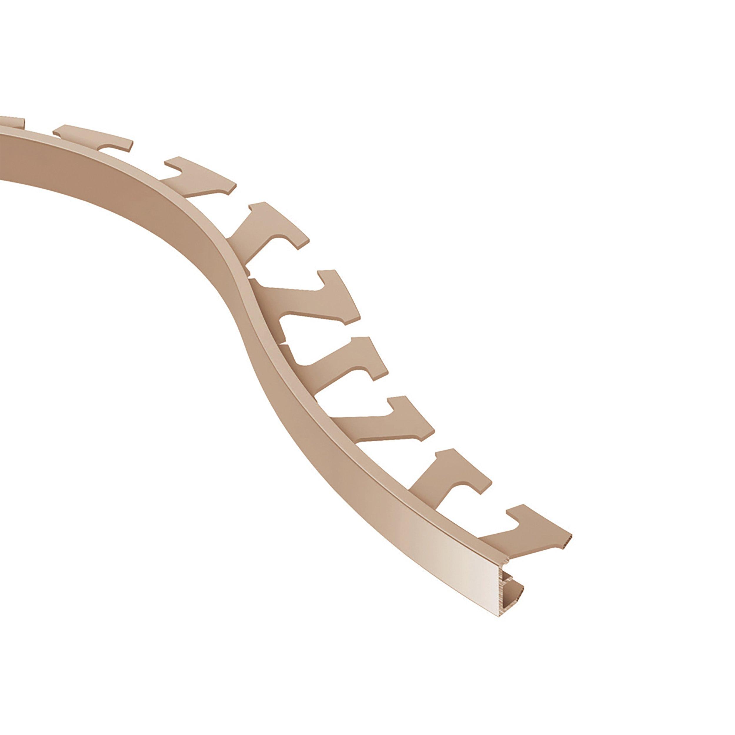 Schluter Schiene-Radius Edge Trim 3/8in. Aluminum Satin Copper