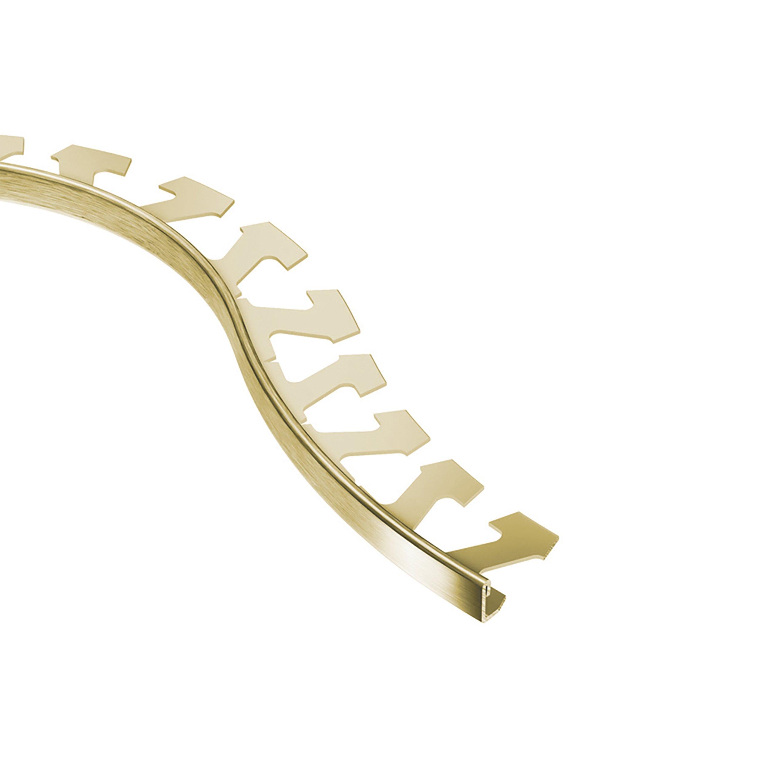Schluter Schiene-Radius Edge Trim 3/8in. Aluminum Brush Brass