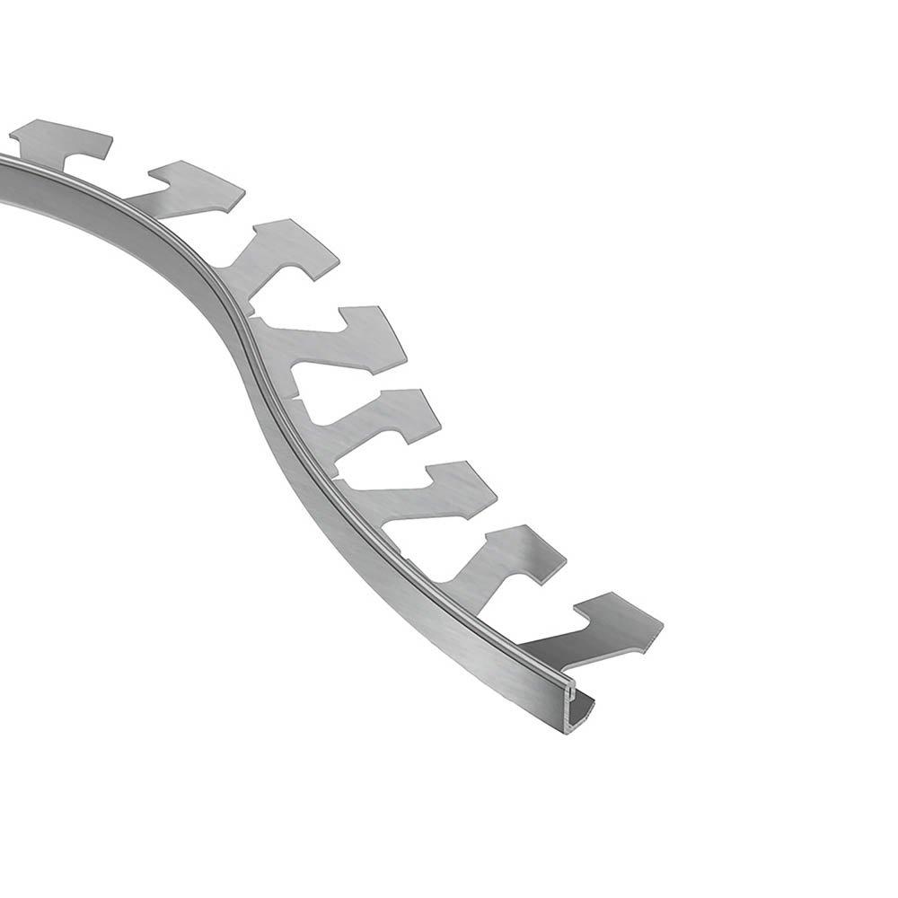 Schluter Schiene-Radius Edge Trim 3/8in. Brush Stainless Steel