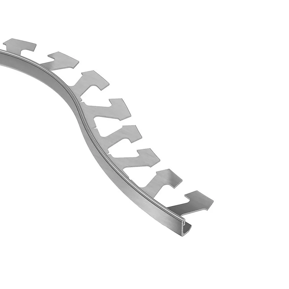 Schluter Schiene-Radius Edge Trim 3/8in. Brush Stainless Steel