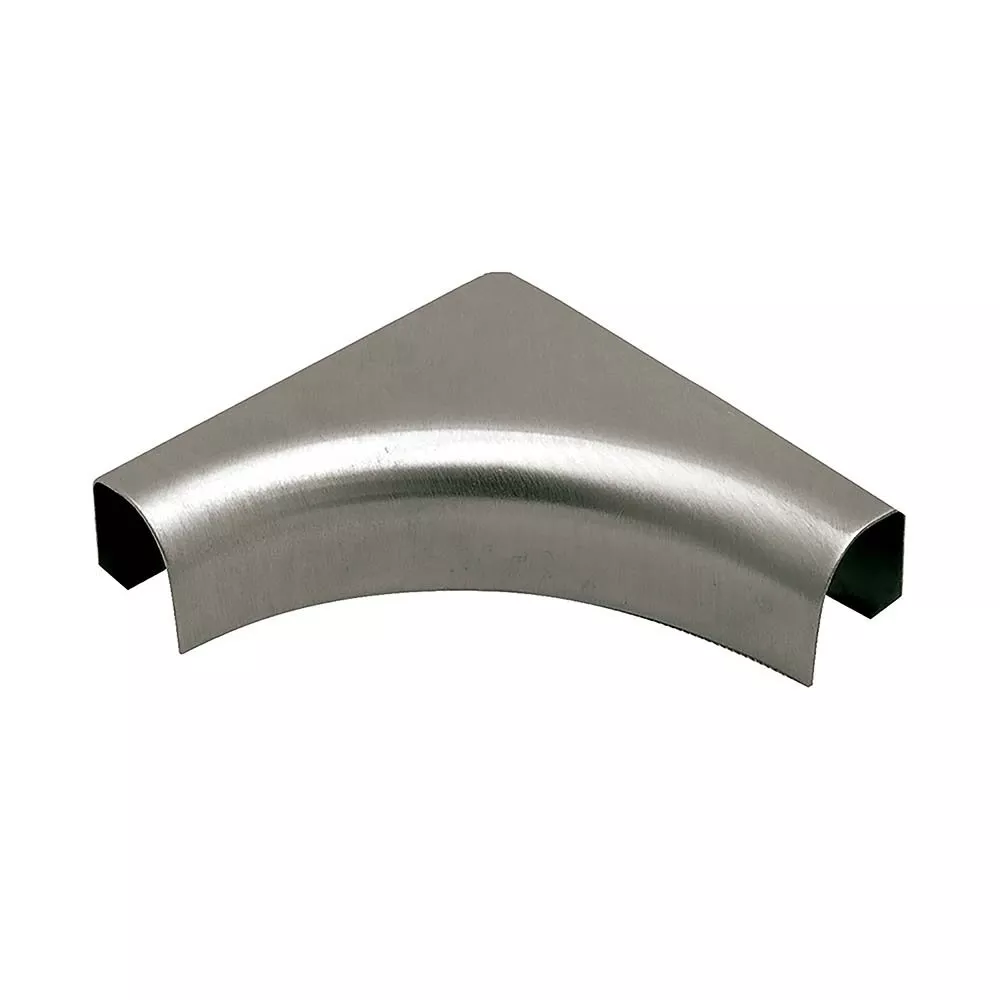 Schluter Rondec 1-1/2in. Sink Corner Set 3/8in. Stainless Steel