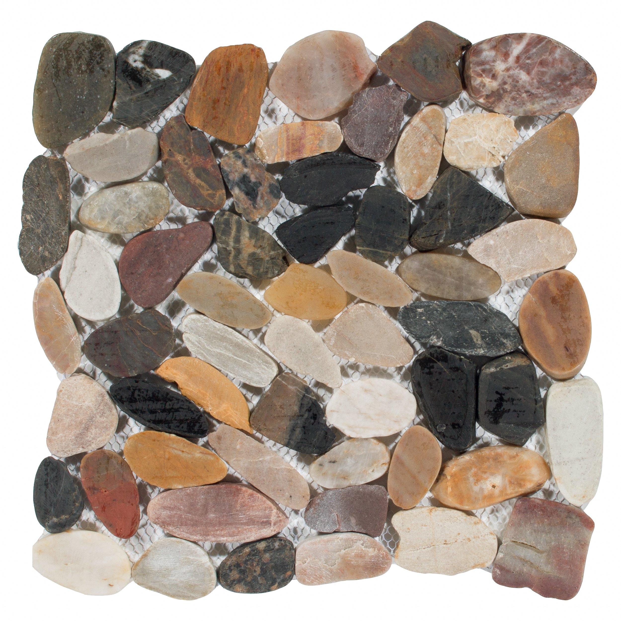 Flat Mixed Honed Pebble Mosaic